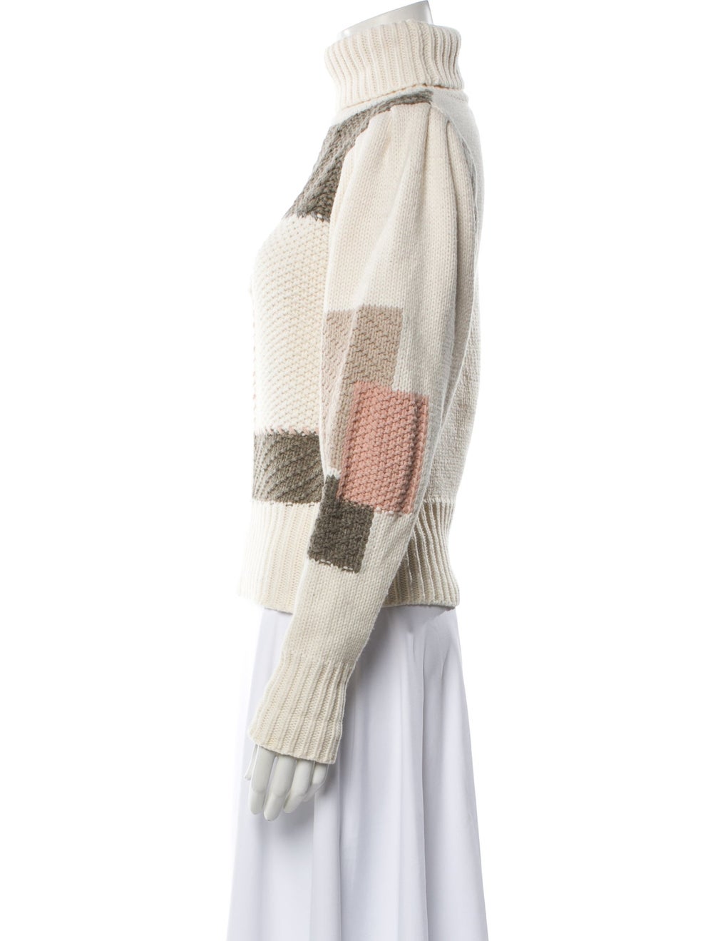 LoveShackFancy Colorblock Pattern Turtleneck Swea… - image 2