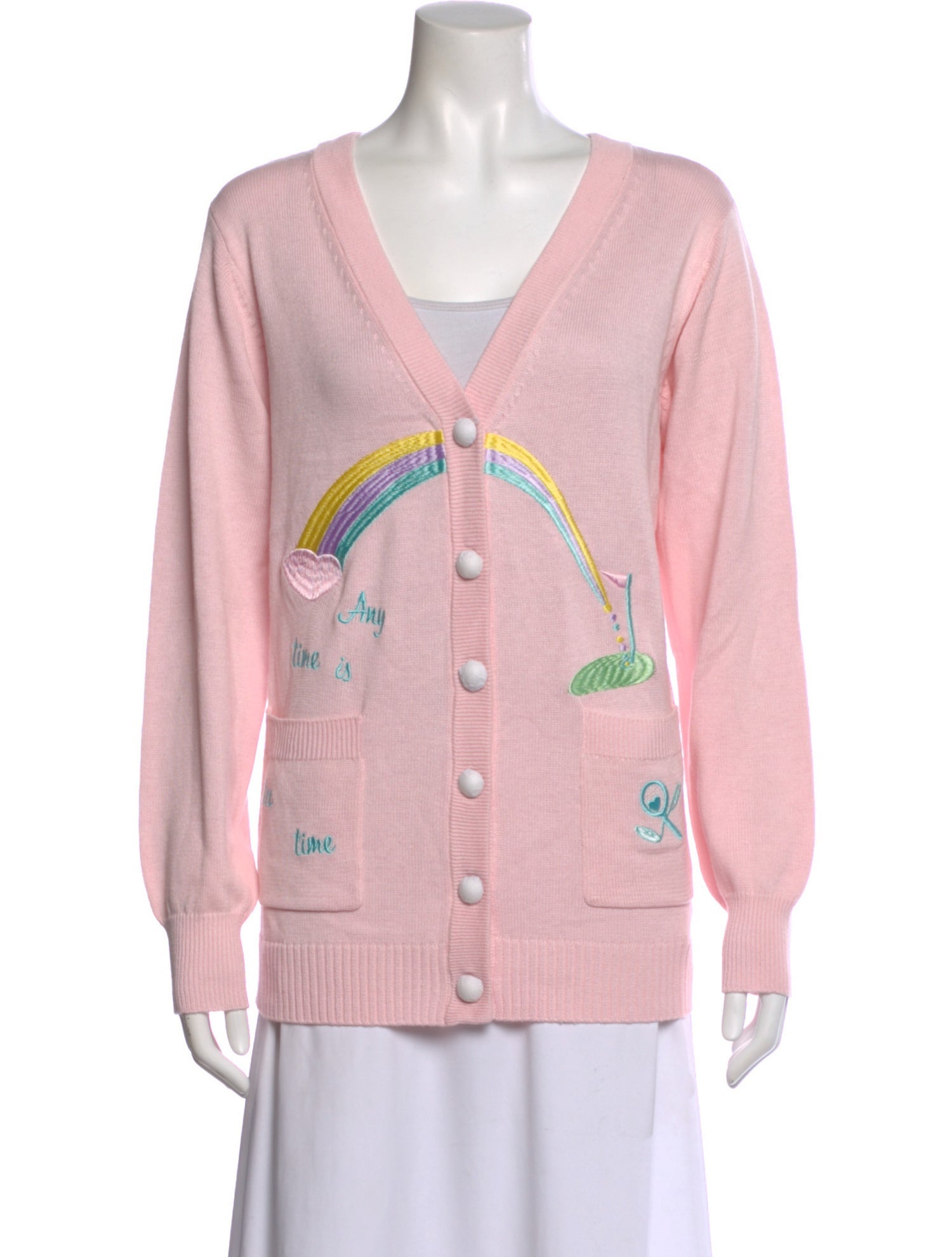 LoveShackFancy Printed V-Neck Sweater w/ Tags