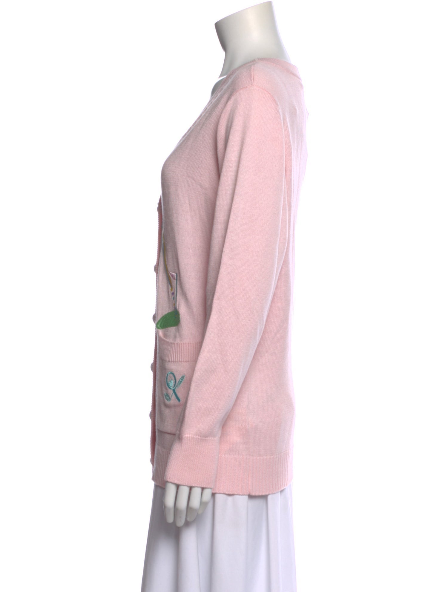 LoveShackFancy Printed V-Neck Sweater w/ Tags