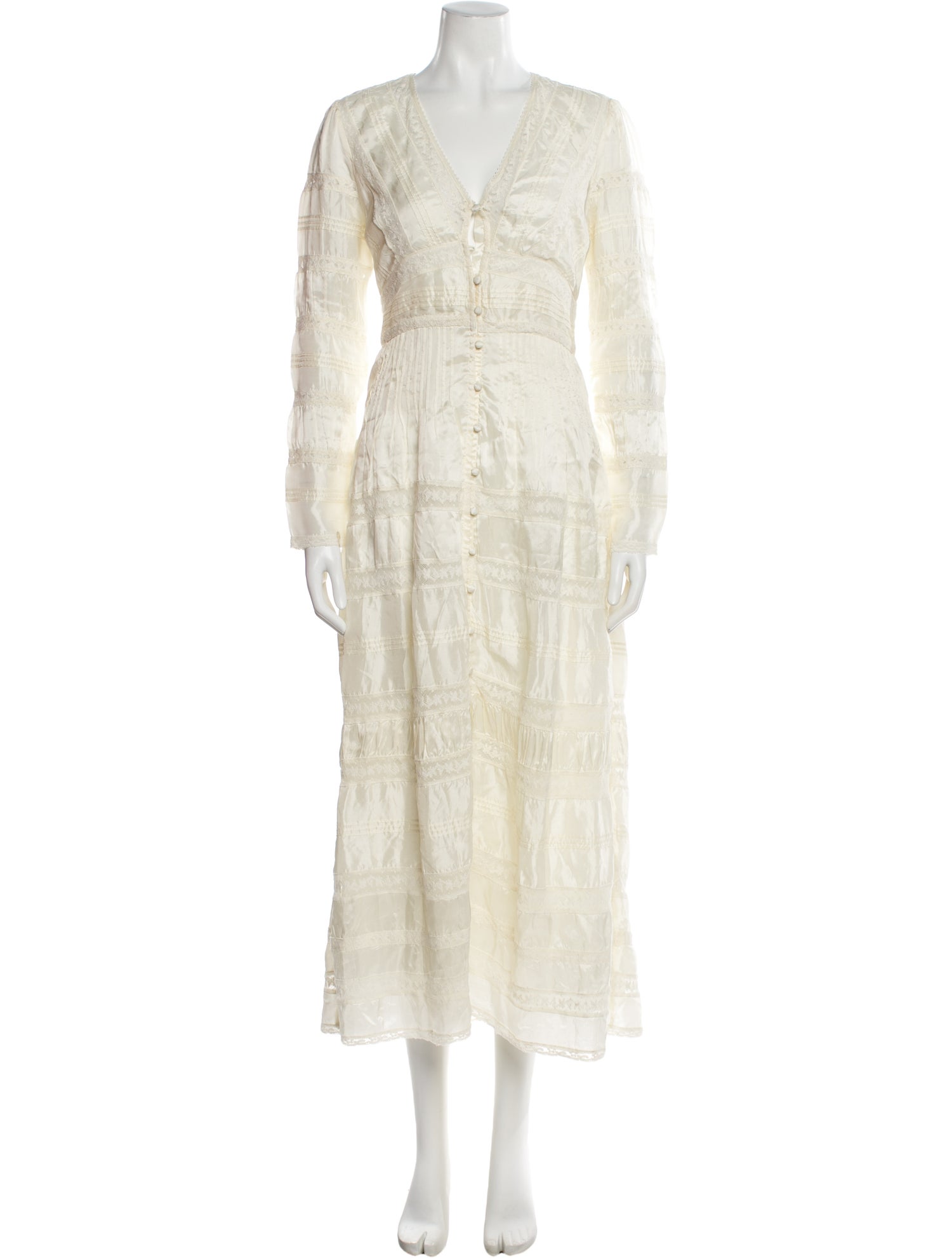 LoveShackFancy V-Neck Long Dress