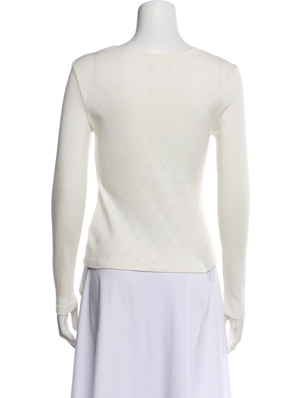 LoveShackFancy Lace Pattern V-Neck Button-Up Top - image 3