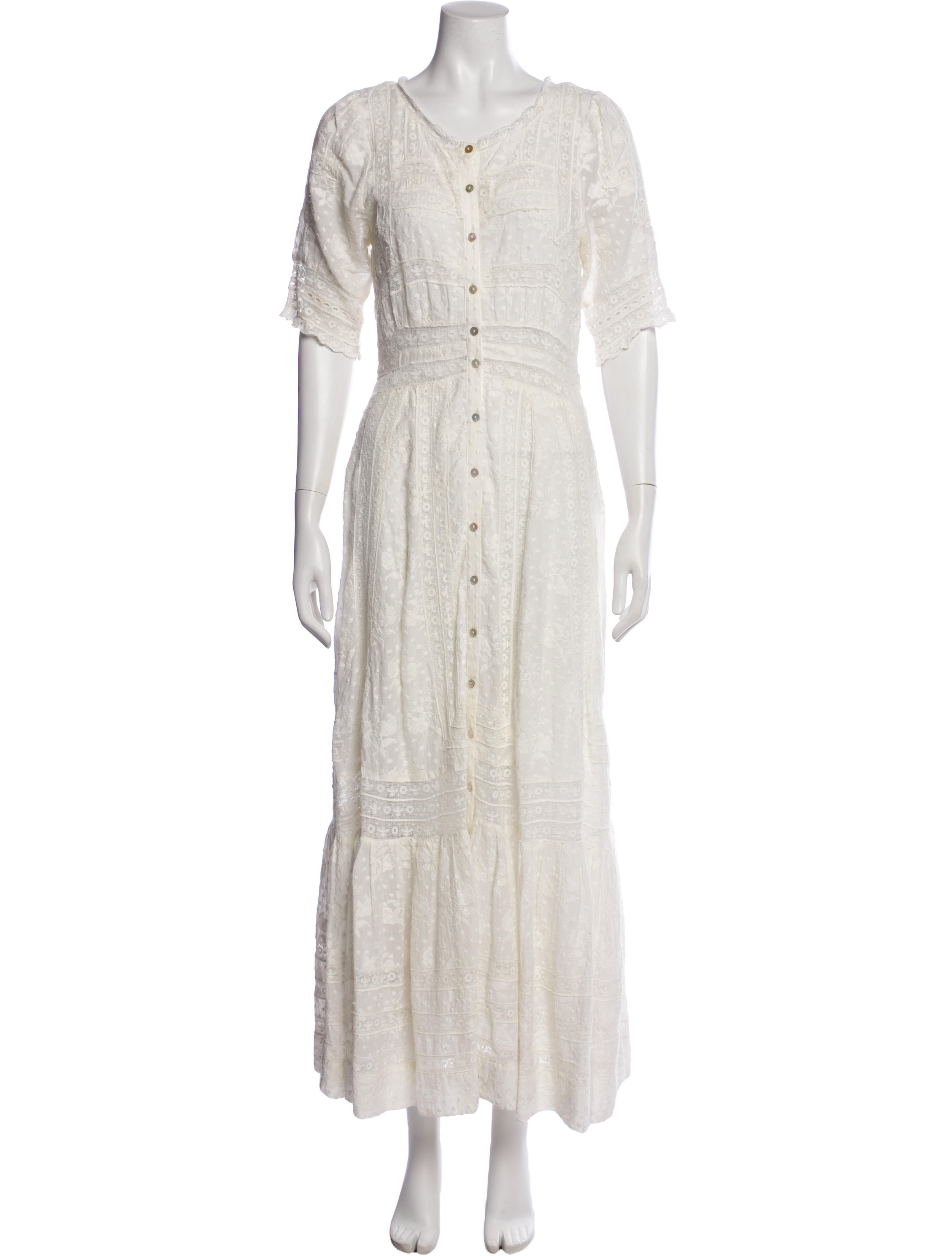 LoveShackFancy V-Neck Long Dress