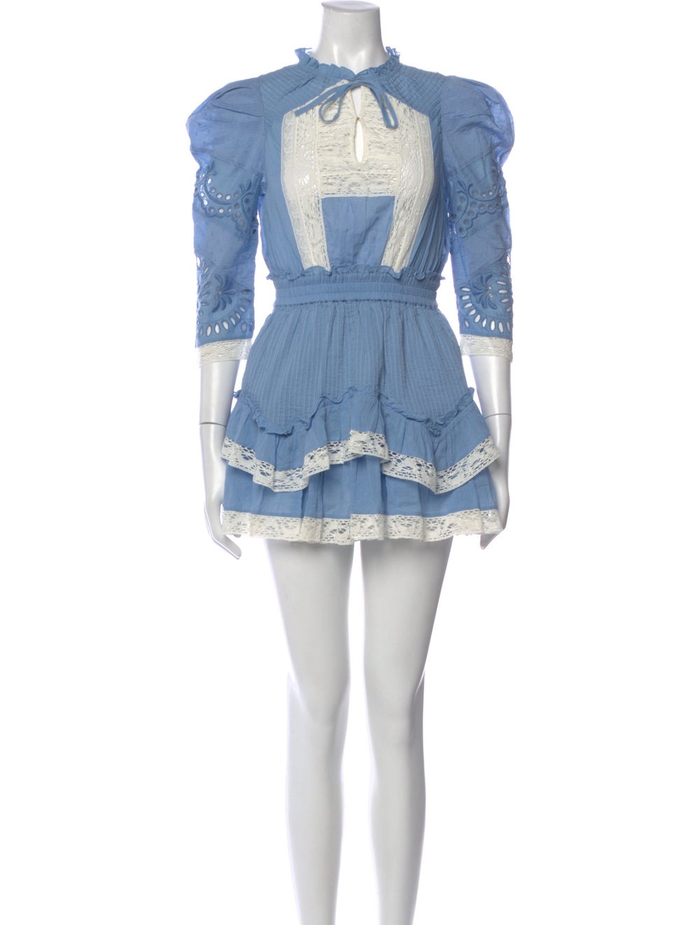 LoveShackFancy Colorblock Pattern Mini Dress - image 1