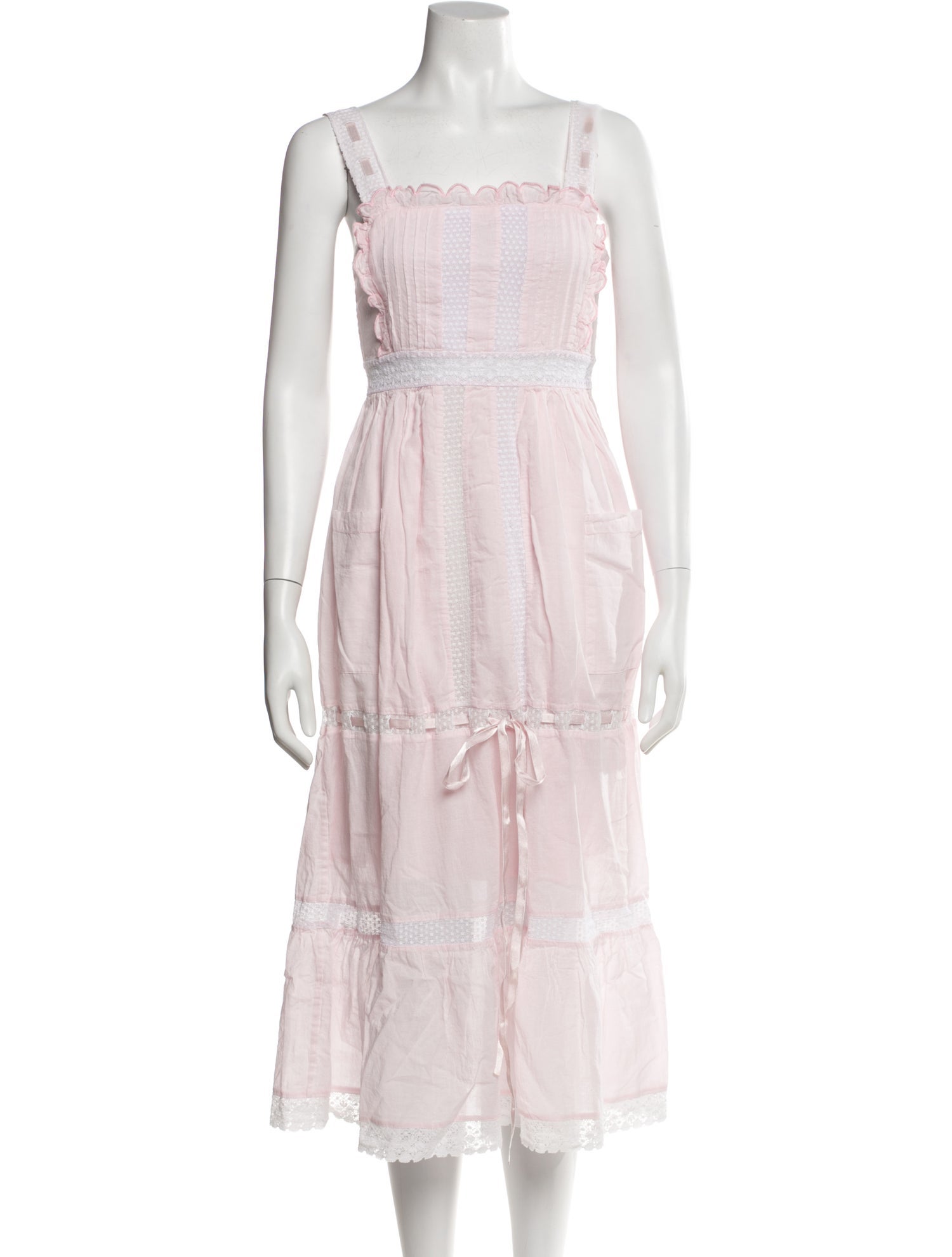 LoveShackFancy Square Neckline Midi Length Dress