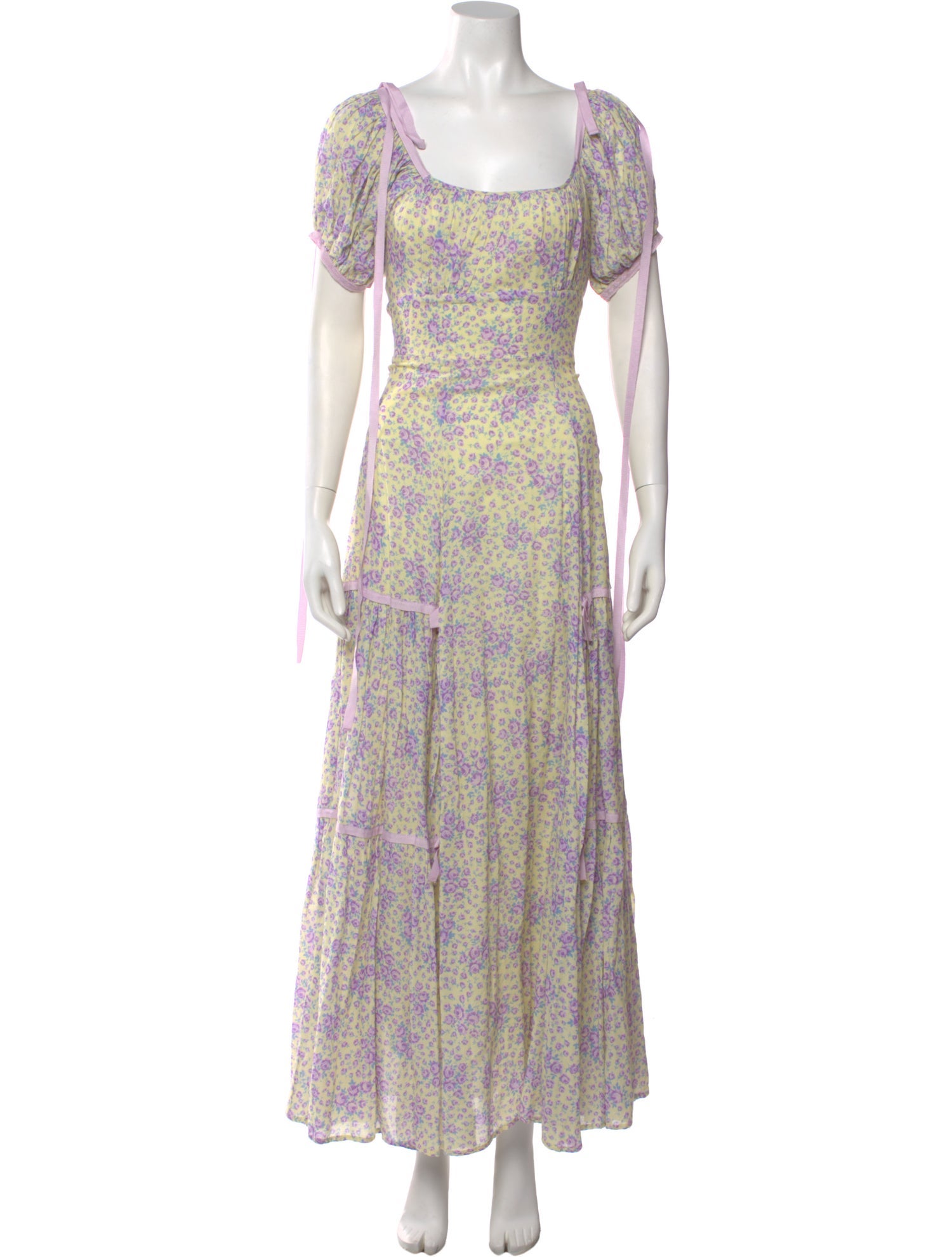 LoveShackFancy Floral Print Long Dress