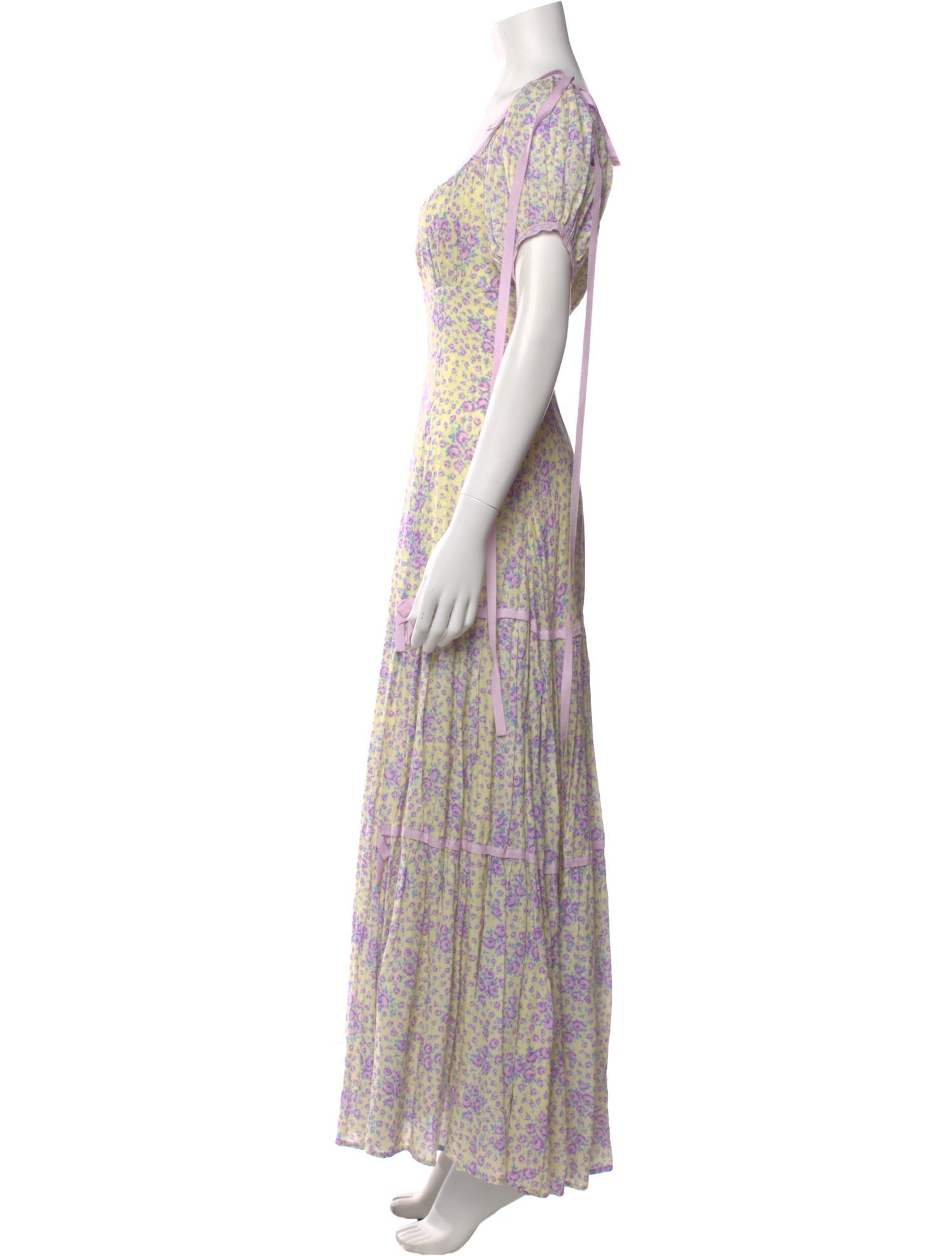 LoveShackFancy Floral Print Long Dress