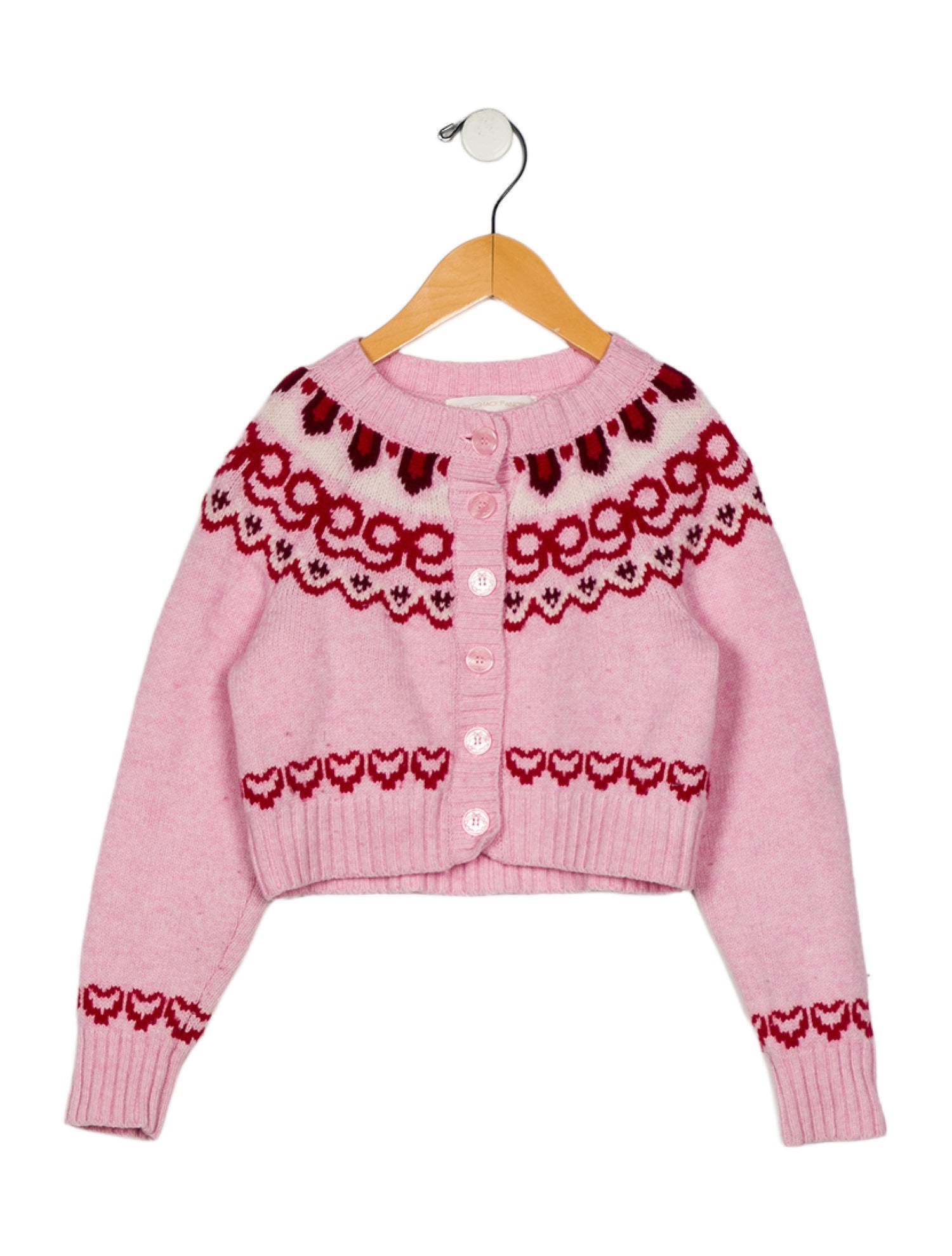 LoveShackFancy Girls' Wool Patterned Sweater