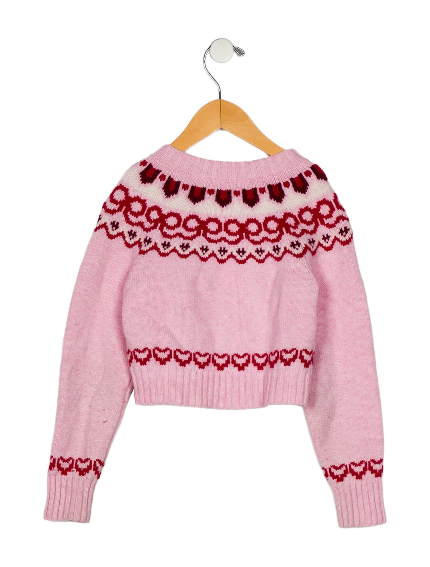 LoveShackFancy Girls' Wool Patterned Sweater