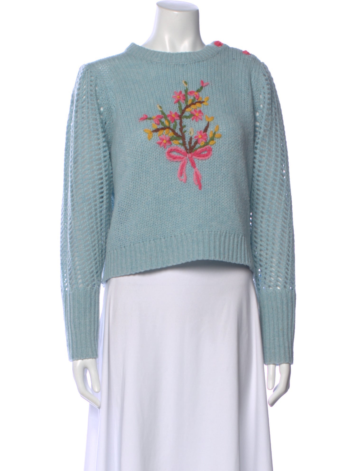 LoveShackFancy Lambswool Graphic Print Sweater