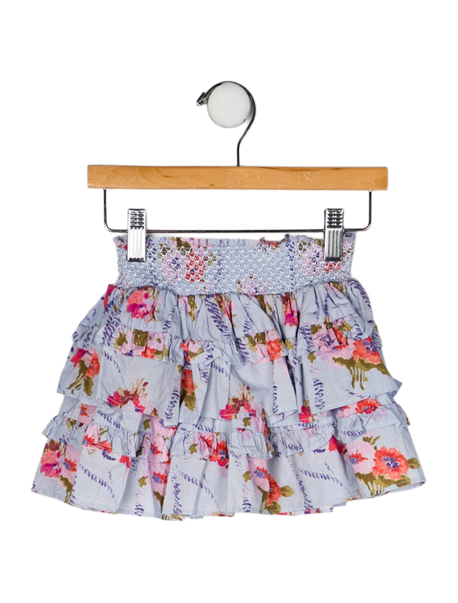 LoveShackFancy Cotton Floral Print Skirt