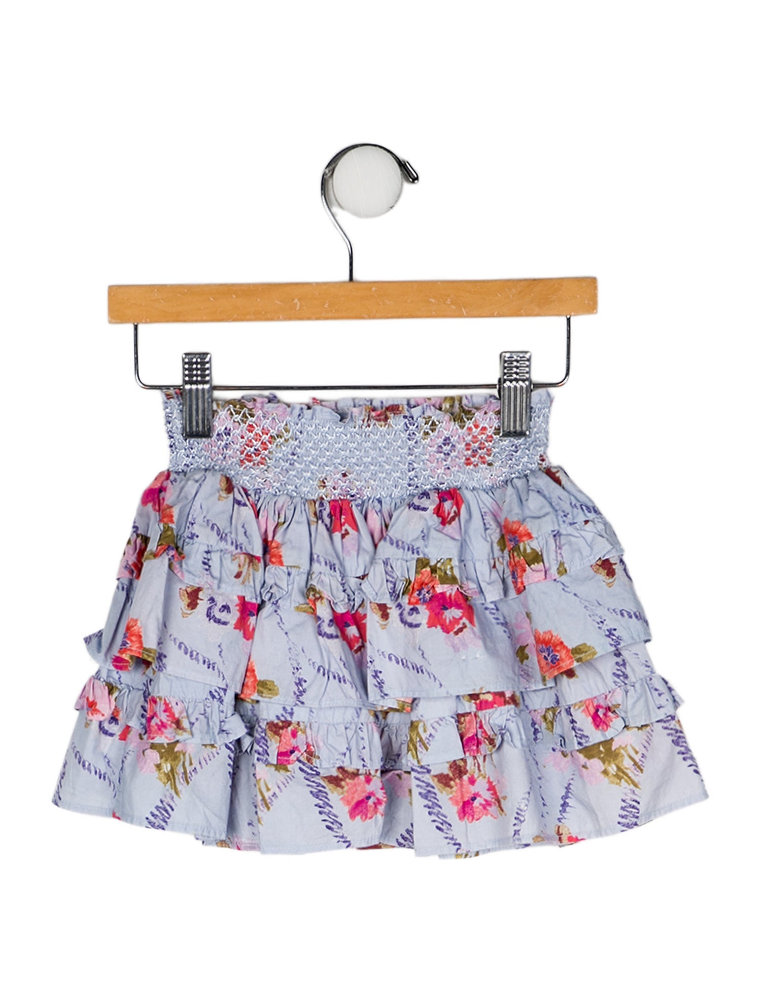 LoveShackFancy Cotton Floral Print Skirt