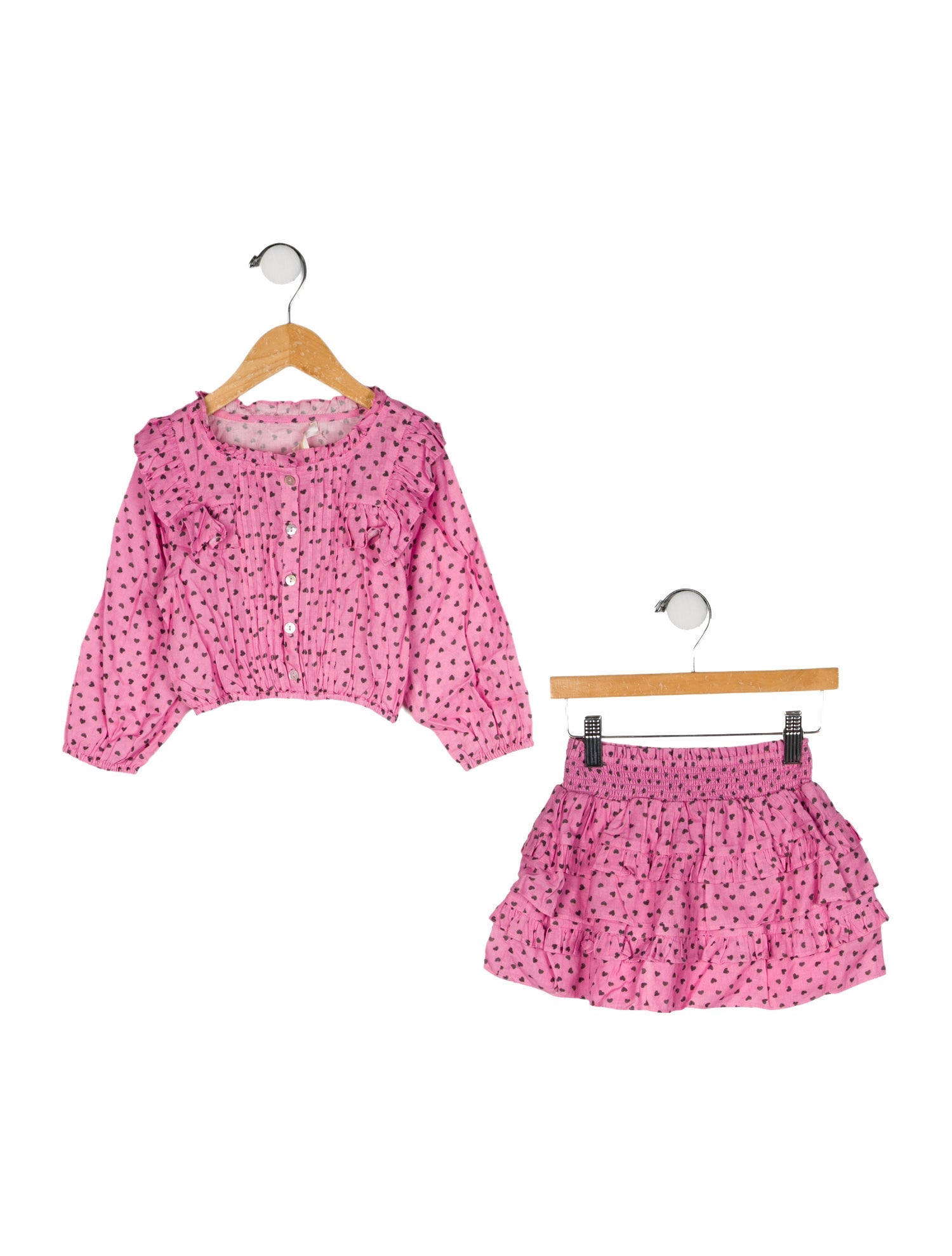 LoveShackFancy Toddler Girls' " Polka Dot " Pattern Skirt Set