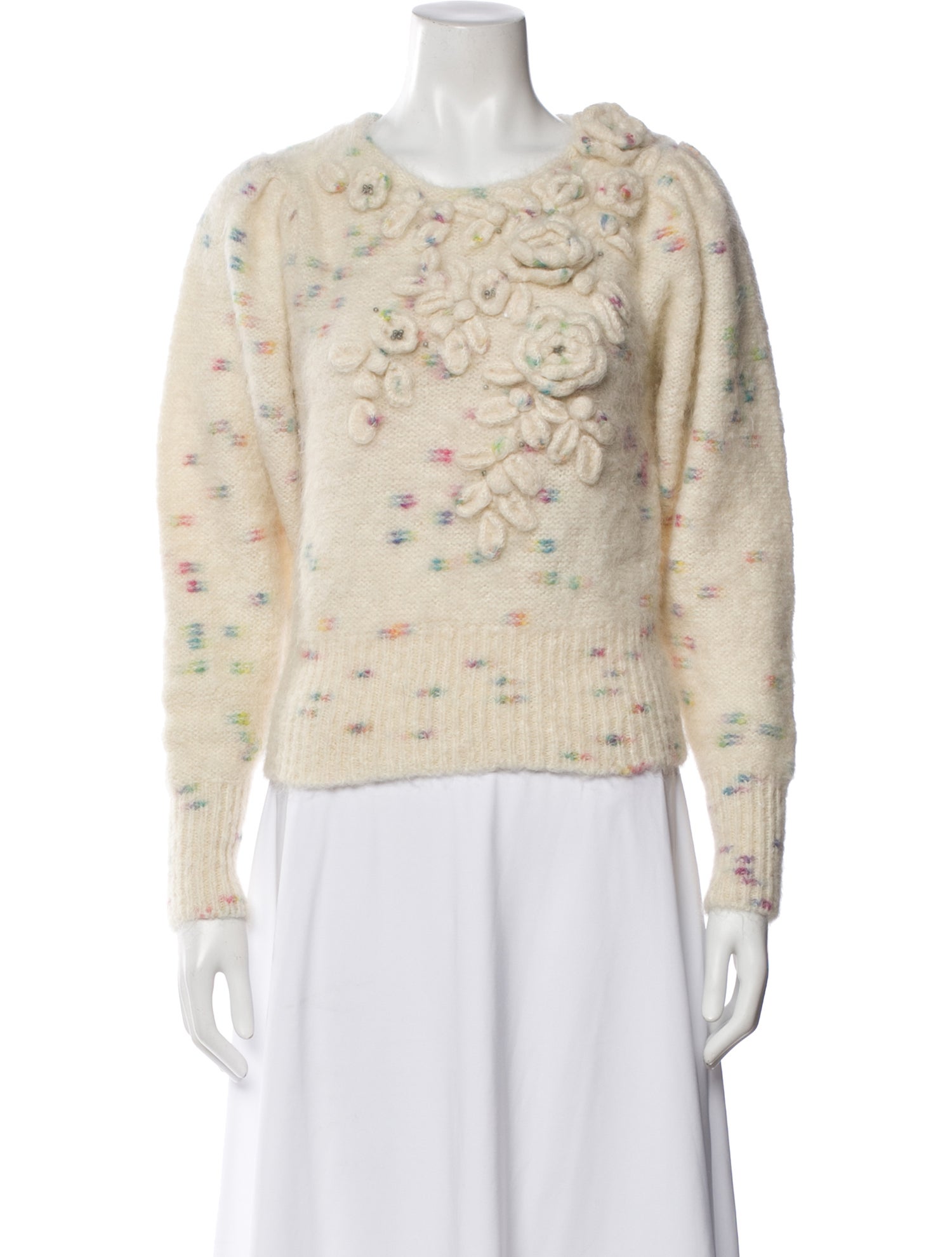 LoveShackFancy Printed Crew Neck Sweater