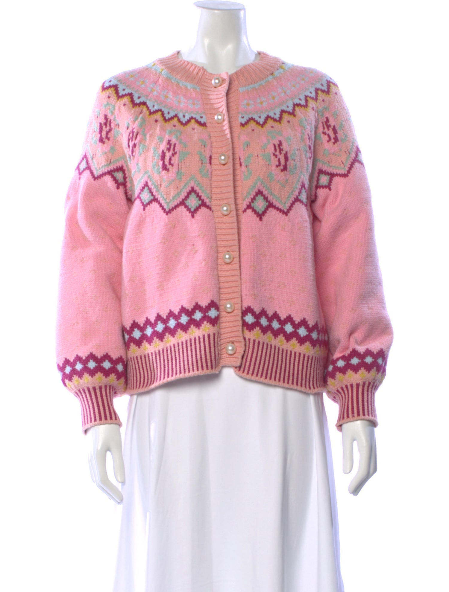 LoveShackFancy Printed Crew Neck Sweater