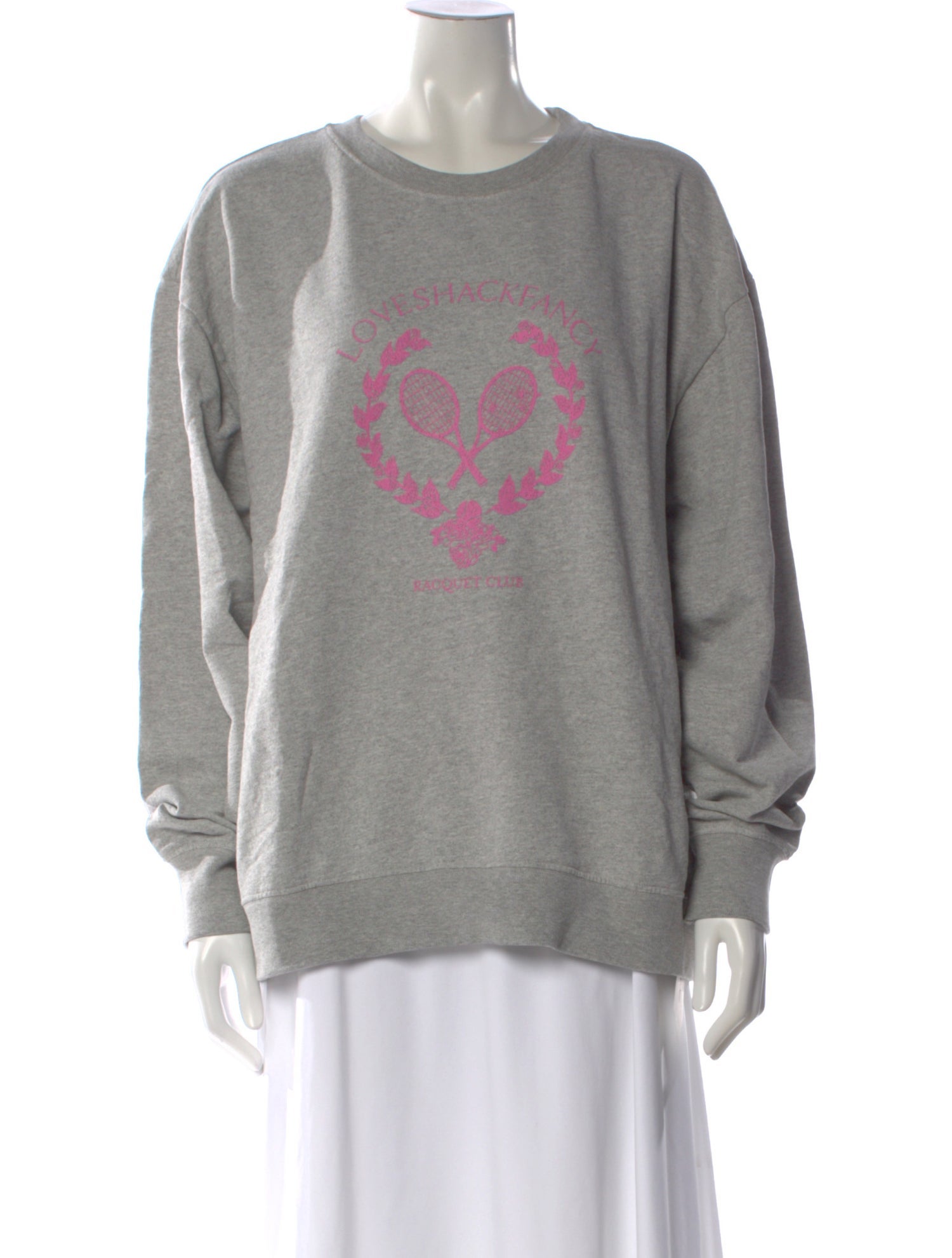 LoveShackFancy Graphic Print Crew Neck Sweater