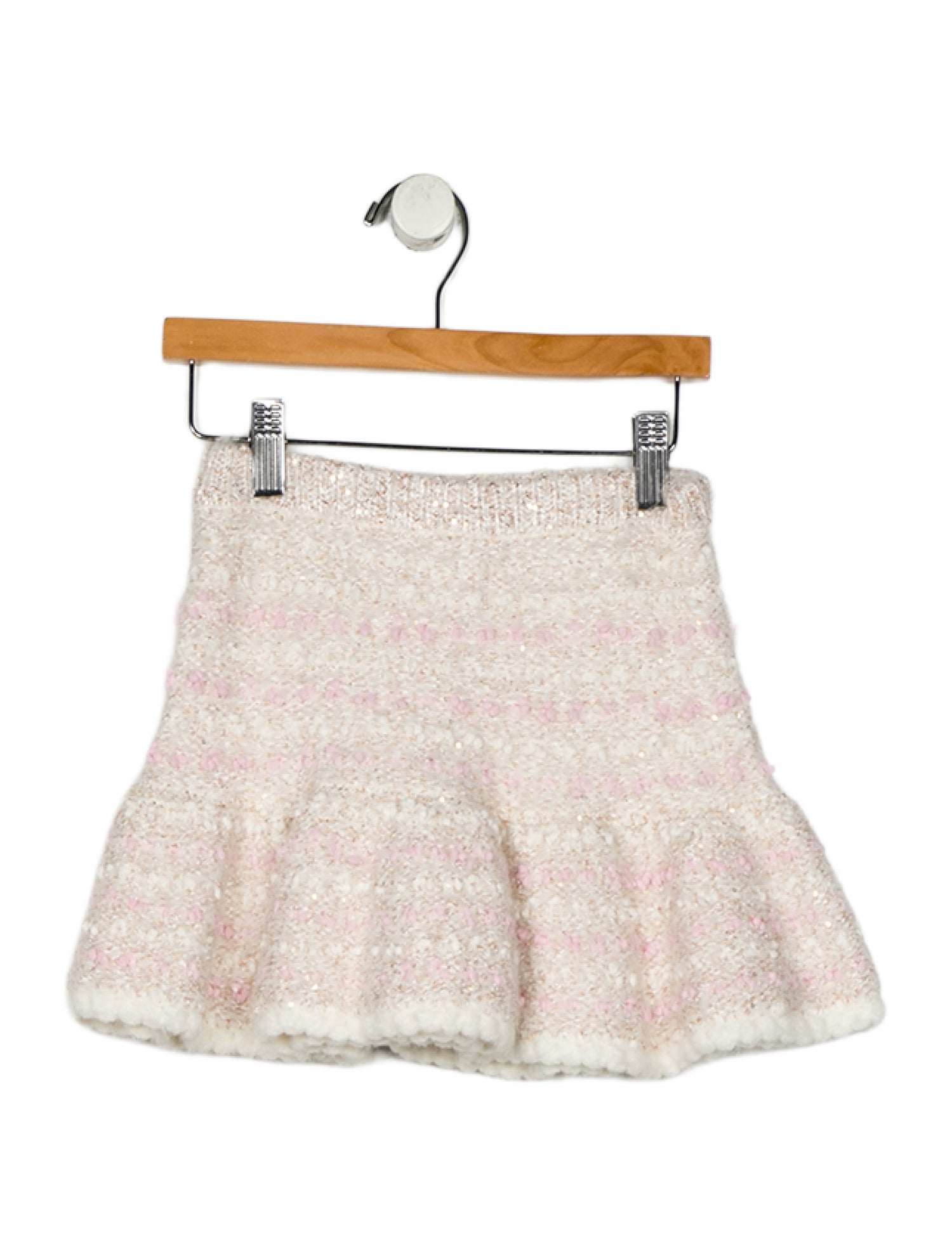 LoveShackFancy Toddler Girls' Sequin Embellished Knit Skirt