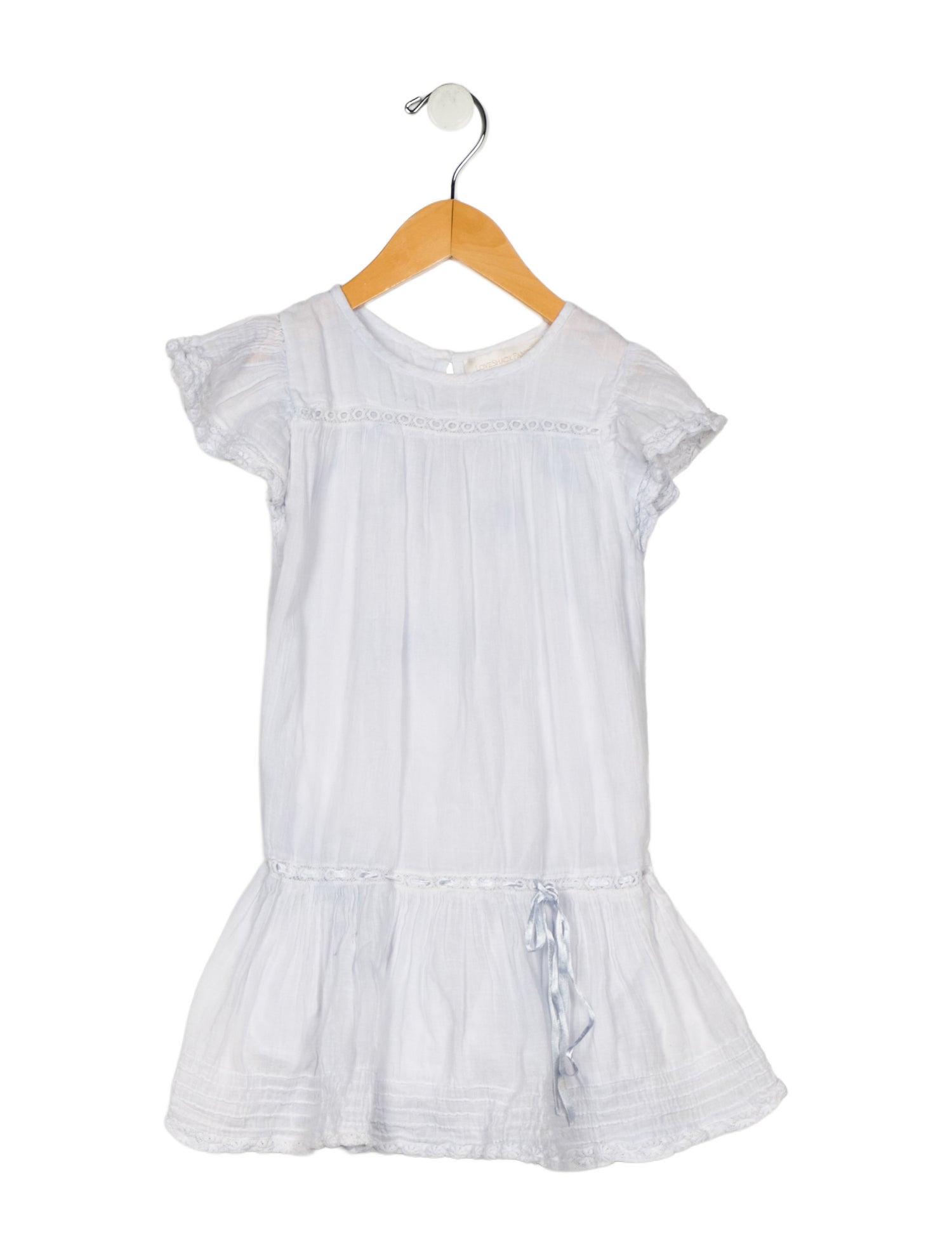 LoveShackFancy Toddler Girls' Lace Trimmed Cap Sleeve Dress