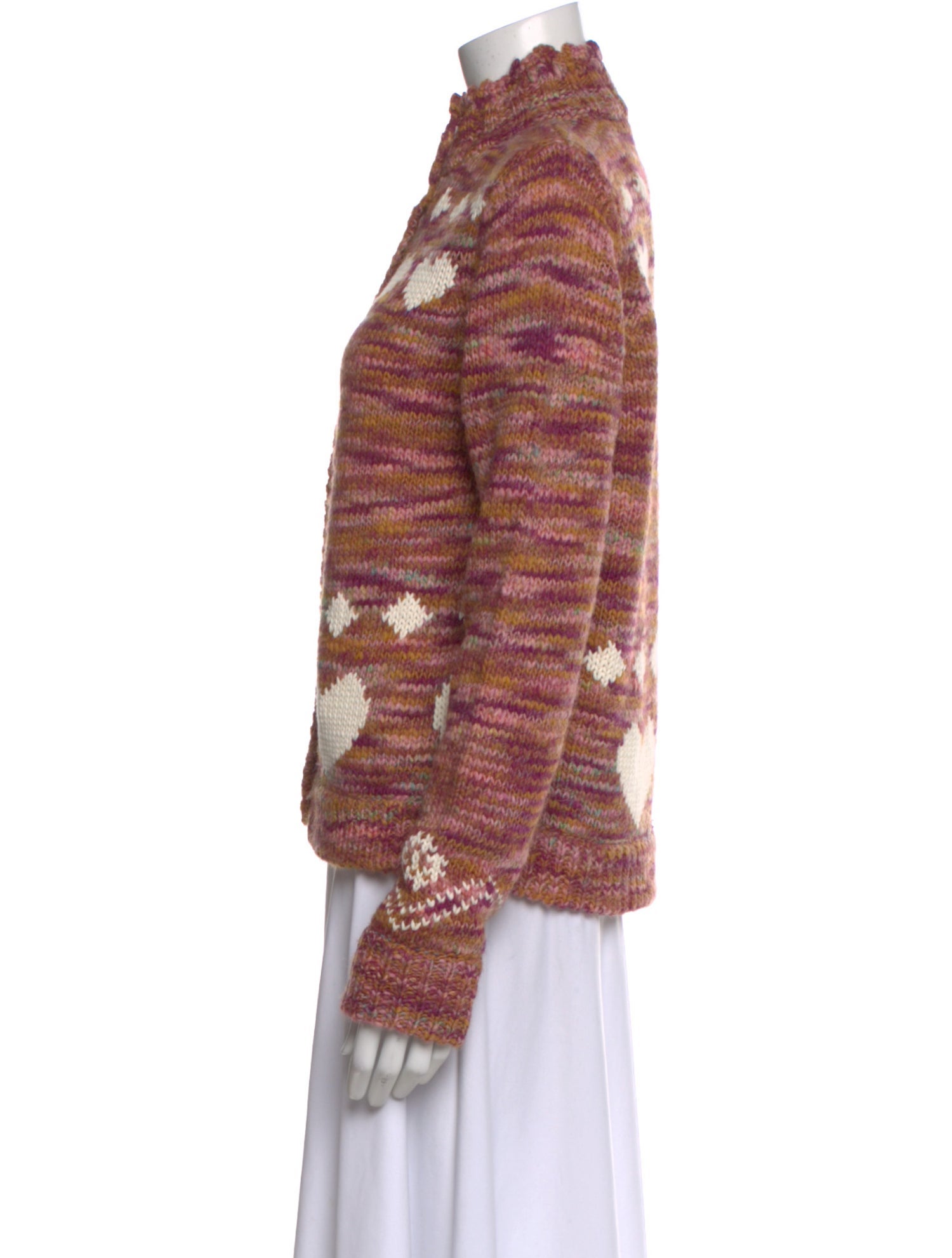 LoveShackFancy Printed Mock Neck Sweater