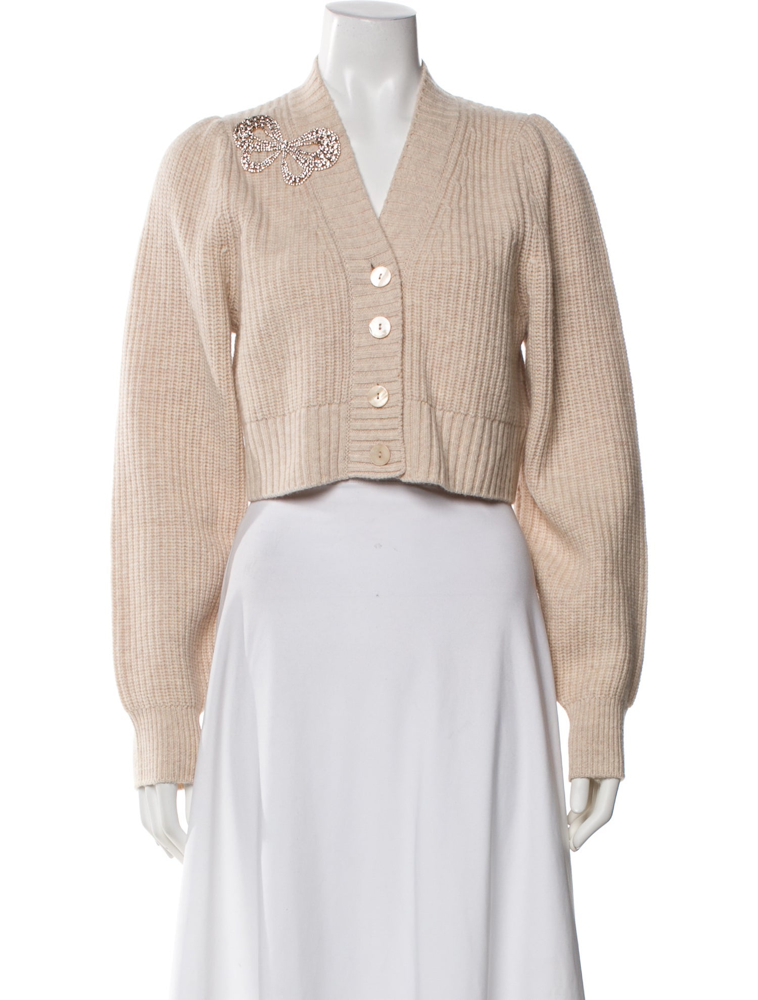 LoveShackFancy Wool V-Neck Sweater