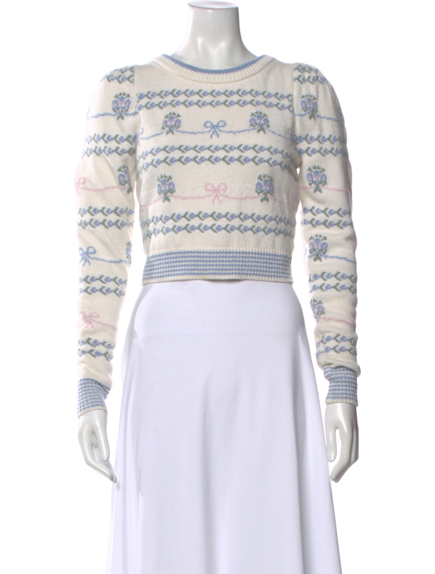 LoveShackFancy Printed Scoop Neck Sweater