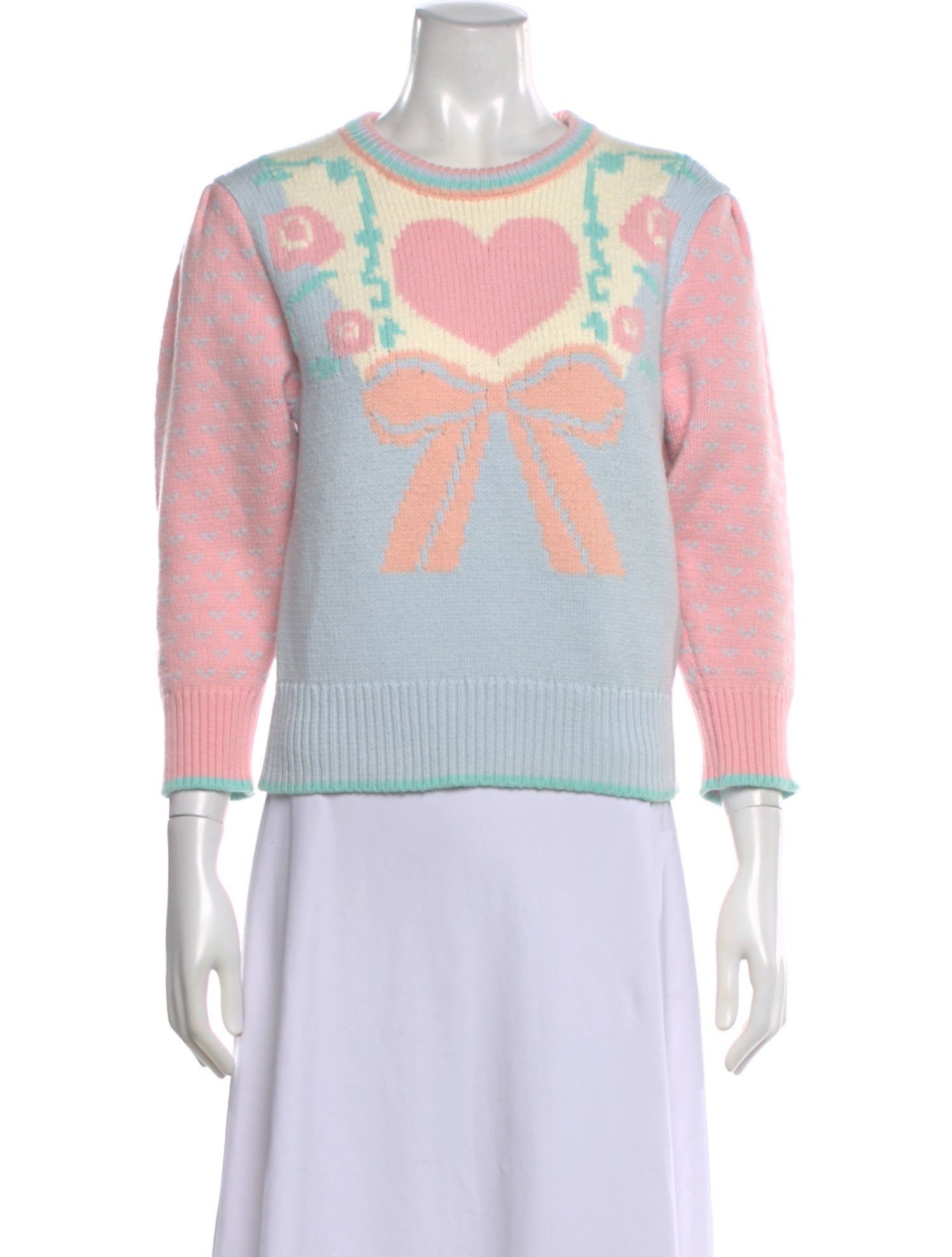 LoveShackFancy Printed Crew Neck Sweater