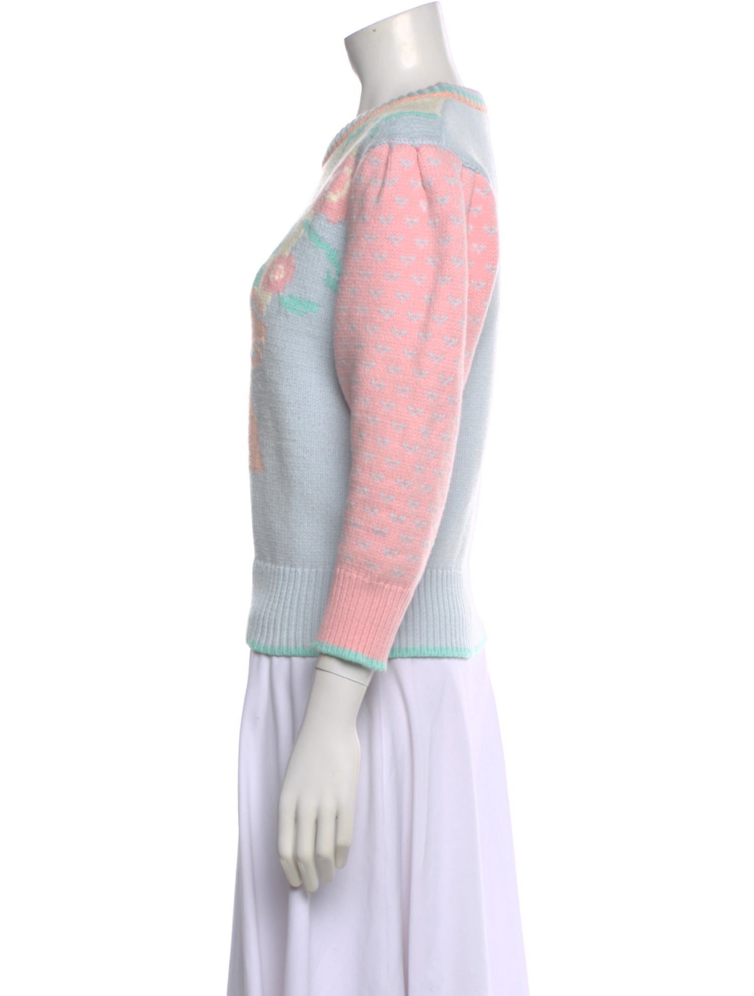LoveShackFancy Printed Crew Neck Sweater