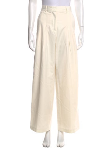 Pre-owned Loveshackfancy Wide Leg Pants In Neutral