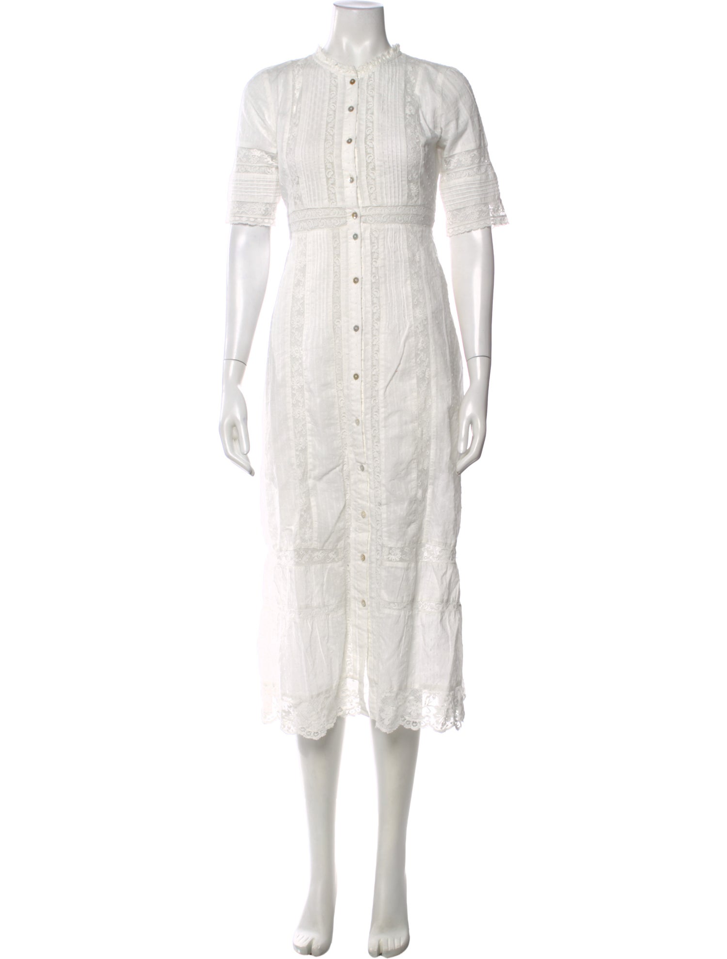 LoveShackFancy Crew Neck Long Dress