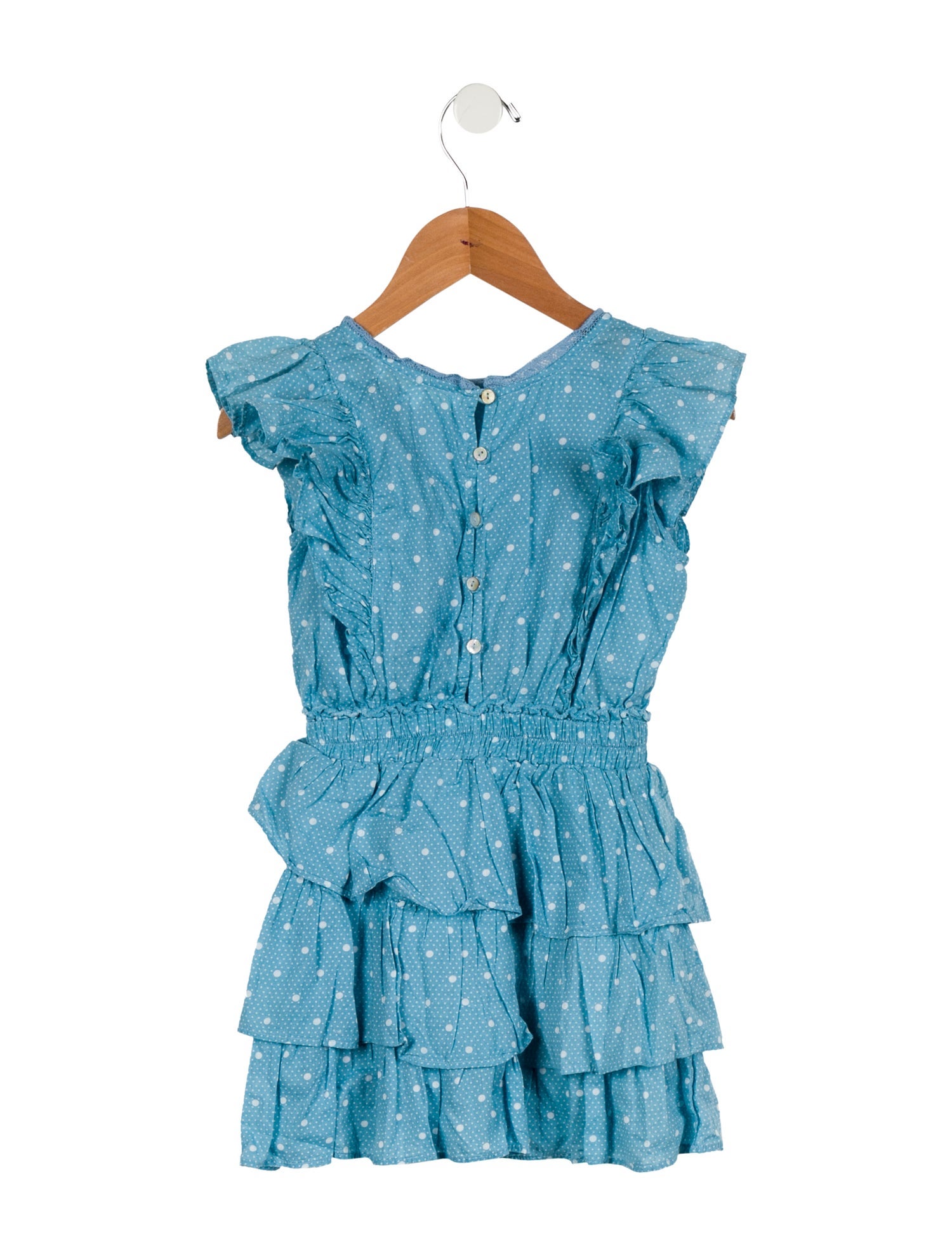 LoveShackFancy Girls' Sleeveless Polka Dot Dress