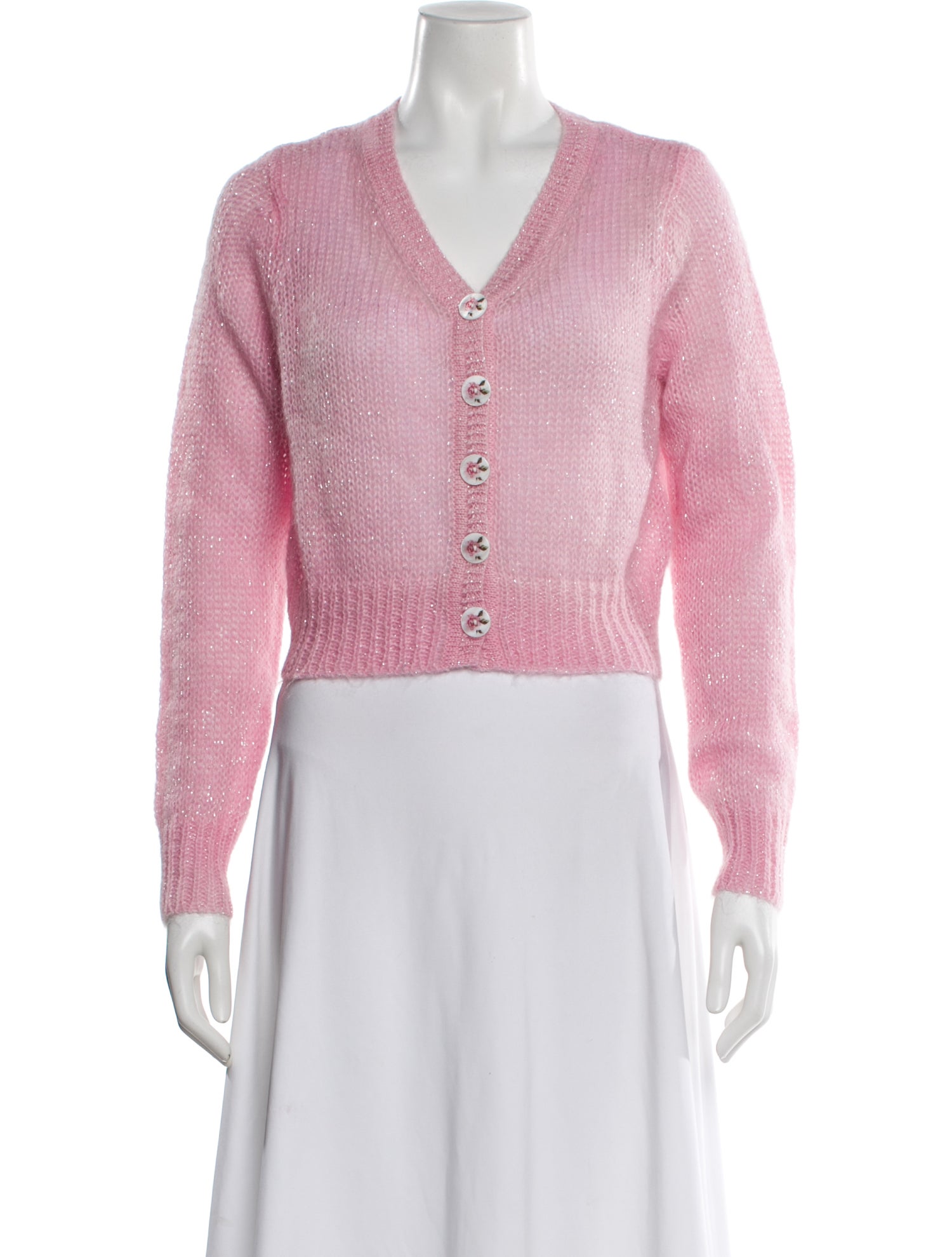 LoveShackFancy Nylon V-Neck Sweater w/ Tags