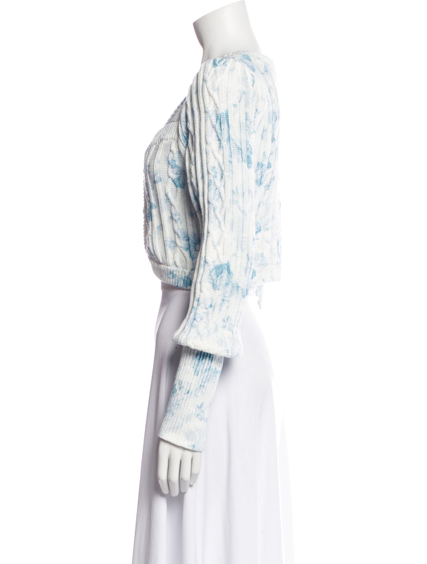 LoveShackFancy Printed V-Neck Sweater