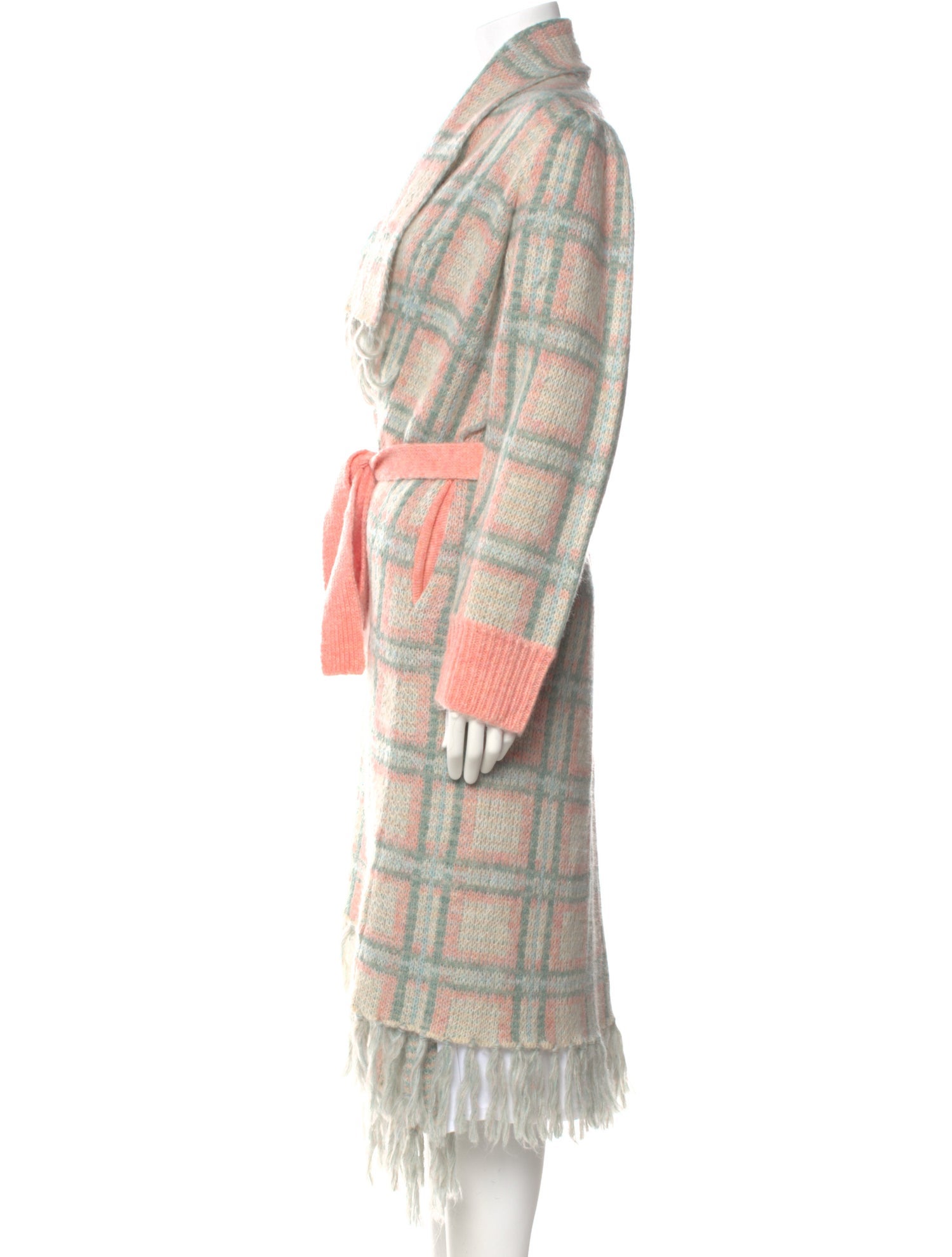 LoveShackFancy Wool Plaid Print Sweater