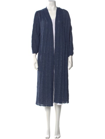Pre-owned Loveshackfancy Open Front Sweater In Blue