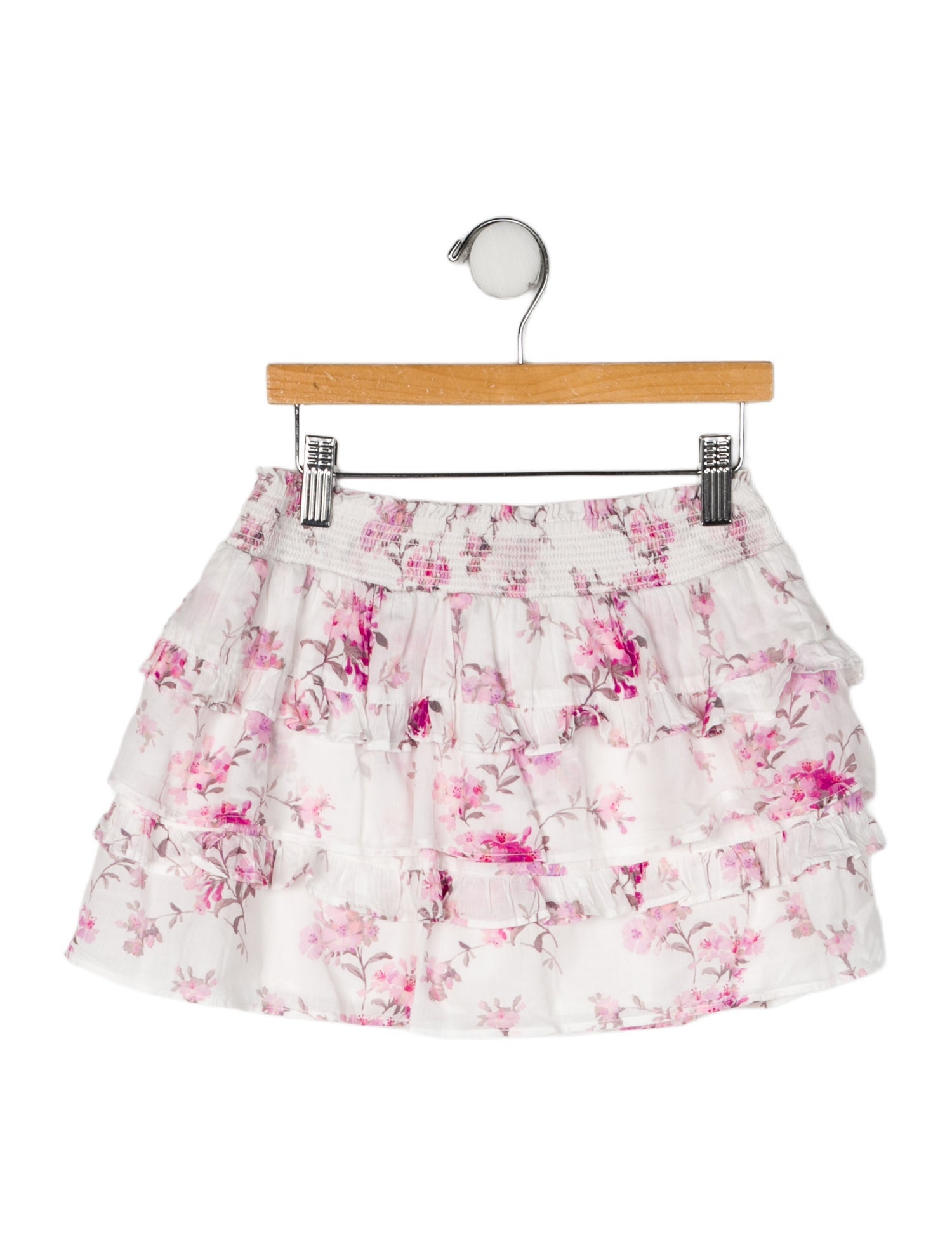 LoveShackFancy Cotton Floral Print Skirt