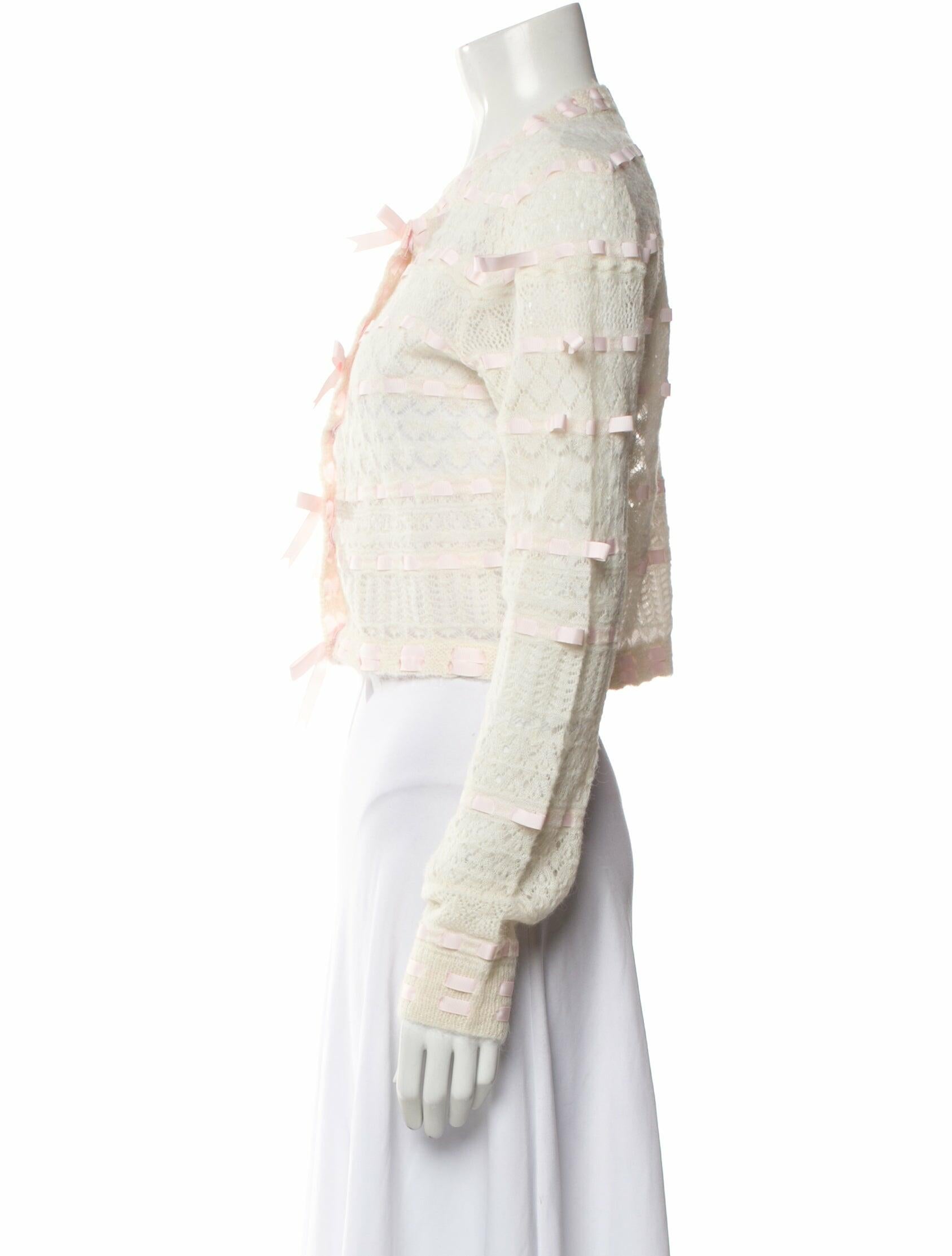LoveShackFancy Patterned V-Neck Sweater