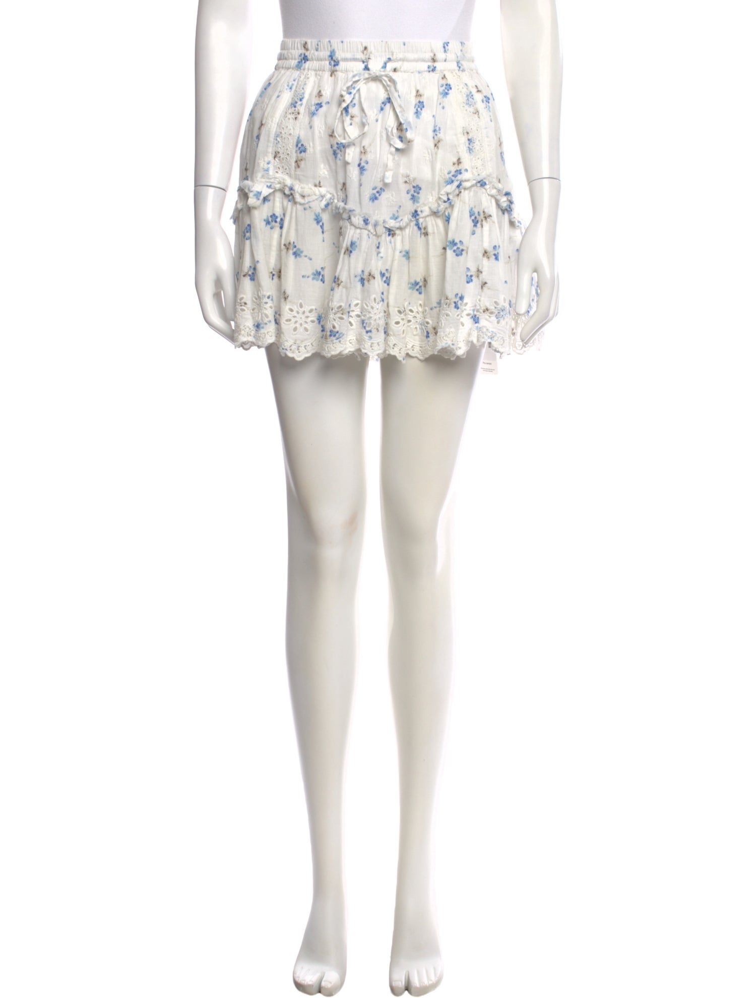 LoveShackFancy Floral Print Mini Skirt