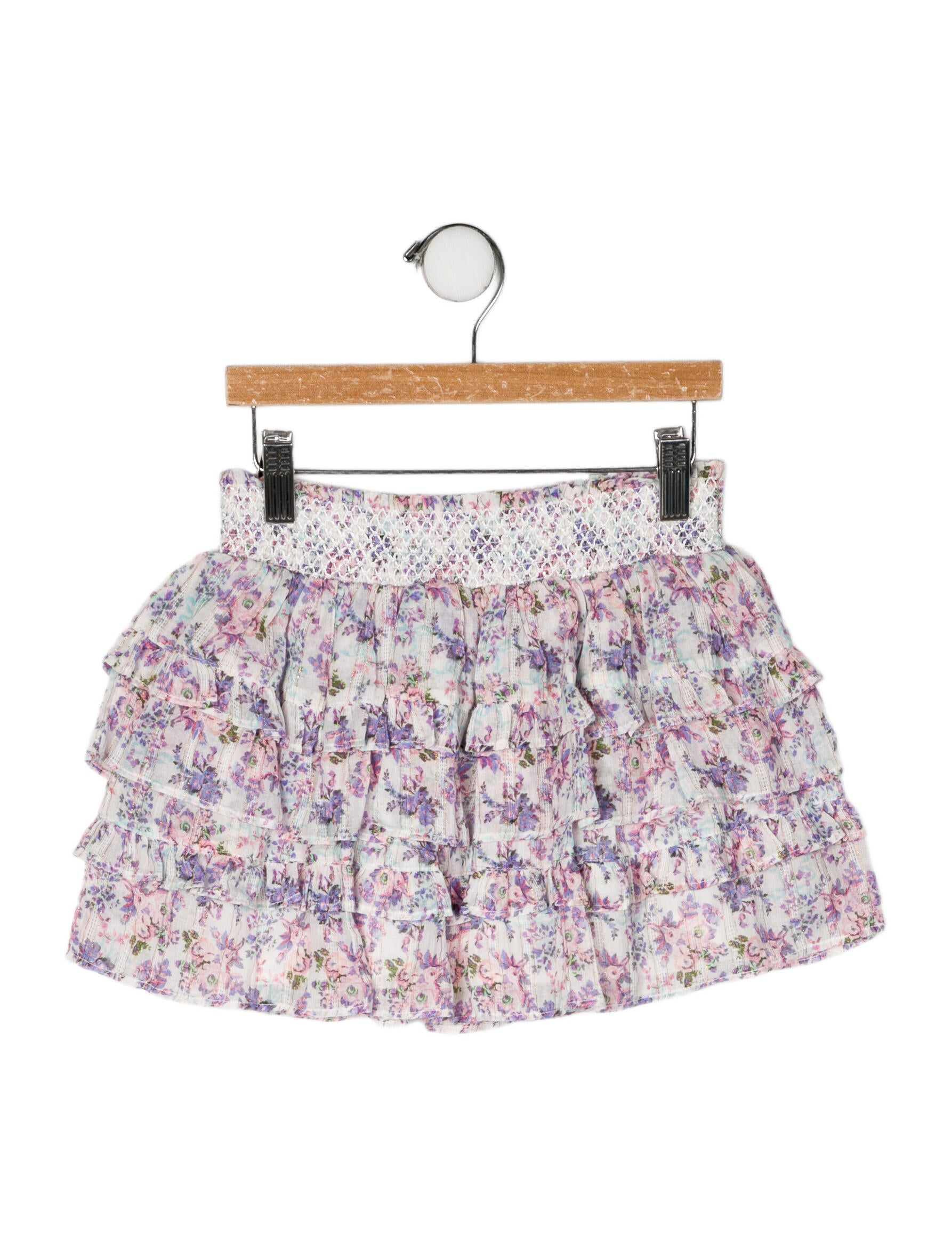LoveShackFancy Cotton All Over Print Skirt