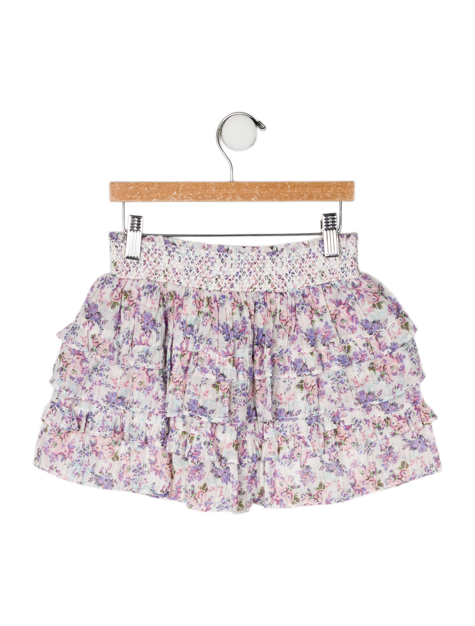 LoveShackFancy Cotton All Over Print Skirt
