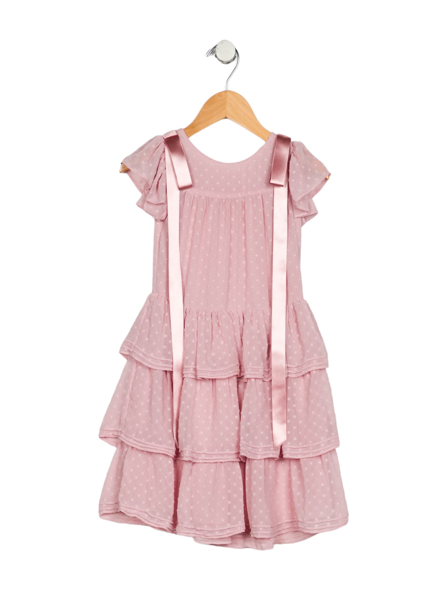 LoveShackFancy Girls' Dress Ruffle embellishments Bow accents