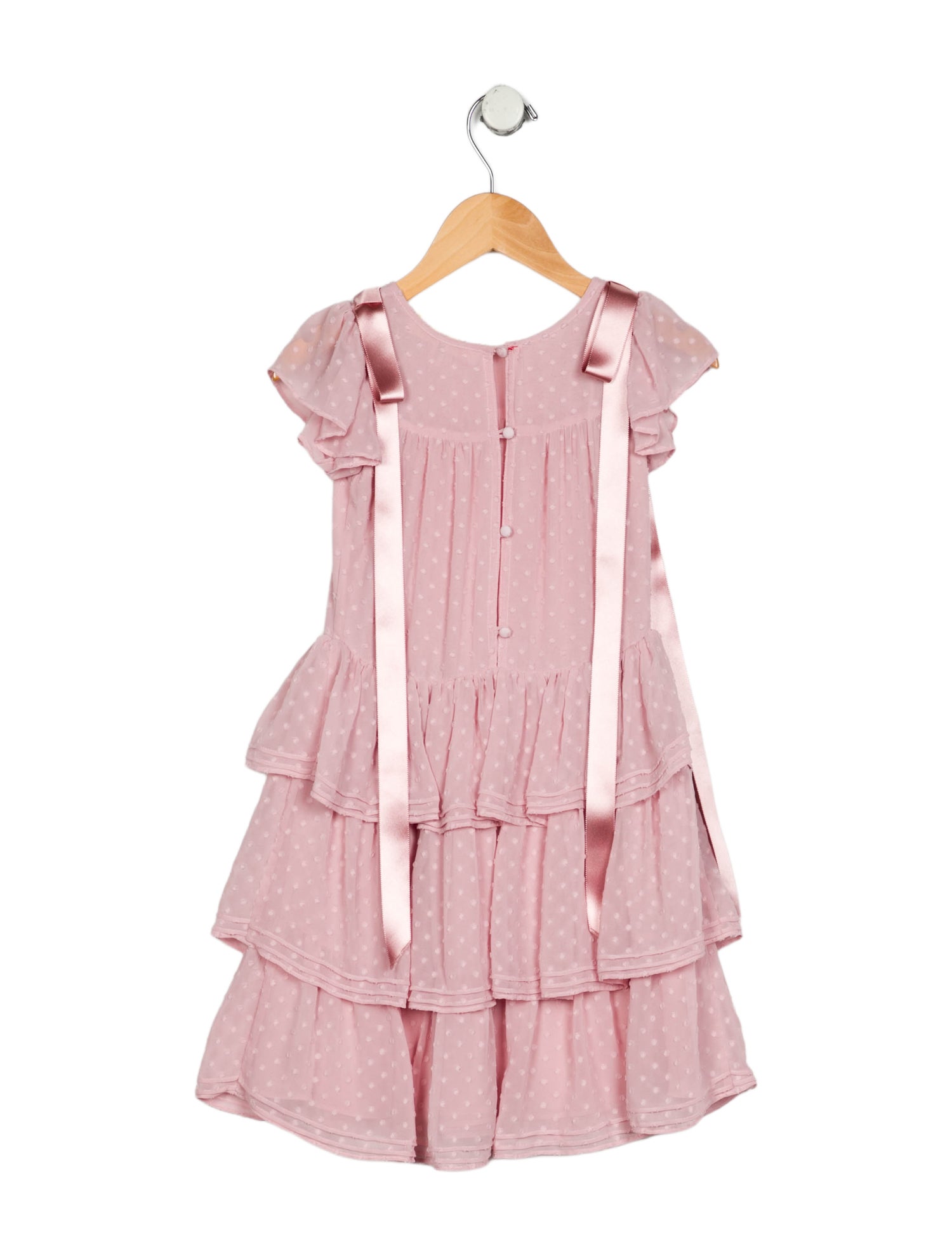 LoveShackFancy Girls' Dress Ruffle embellishments Bow accents