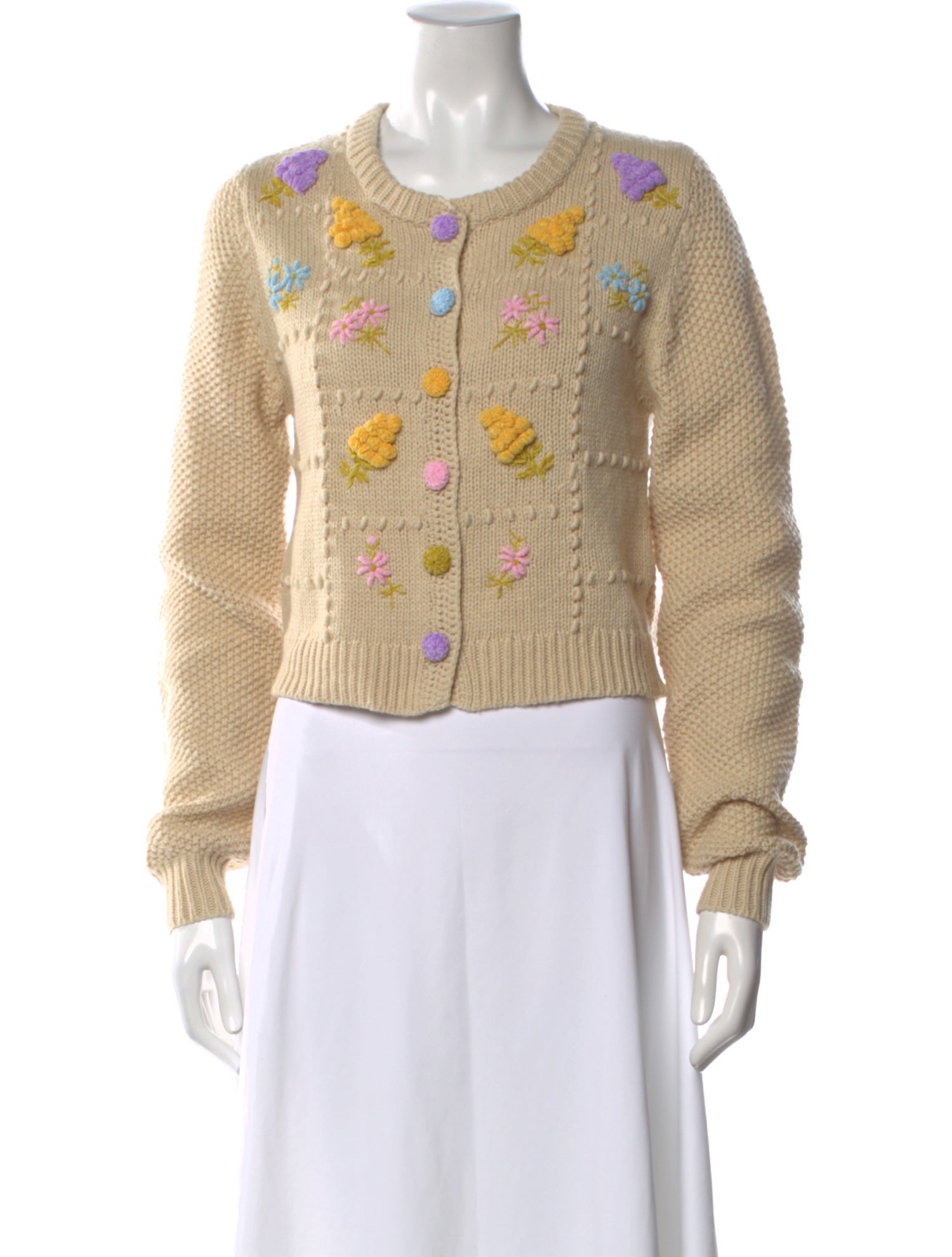 LoveShackFancy Patterned Crew Neck Sweater