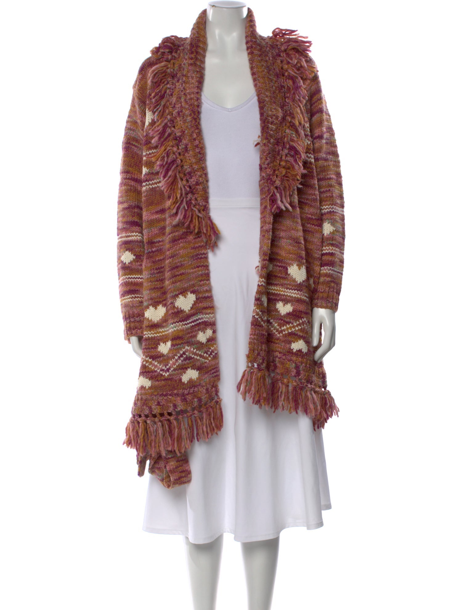 LoveShackFancy Printed Open Front Sweater