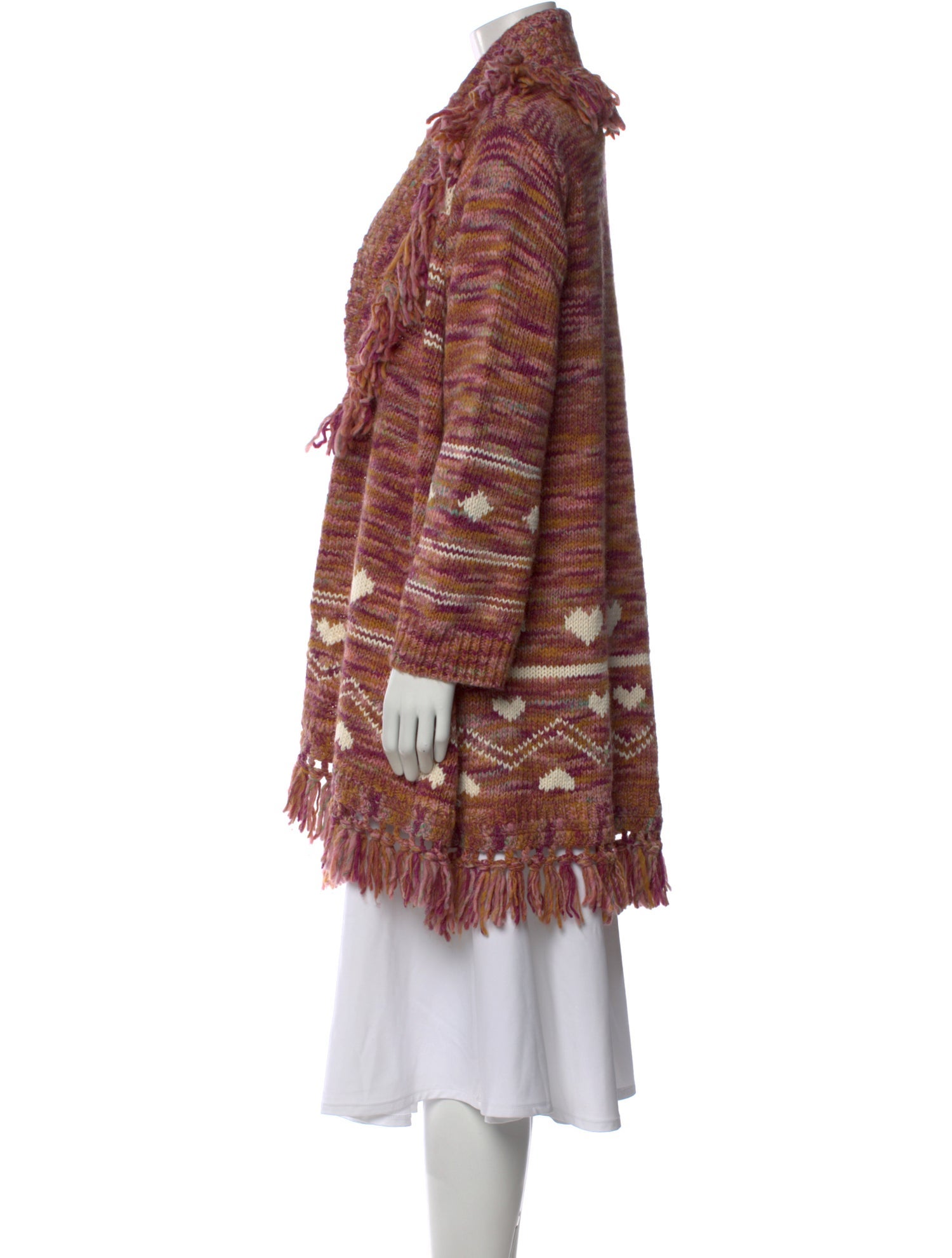 LoveShackFancy Printed Open Front Sweater