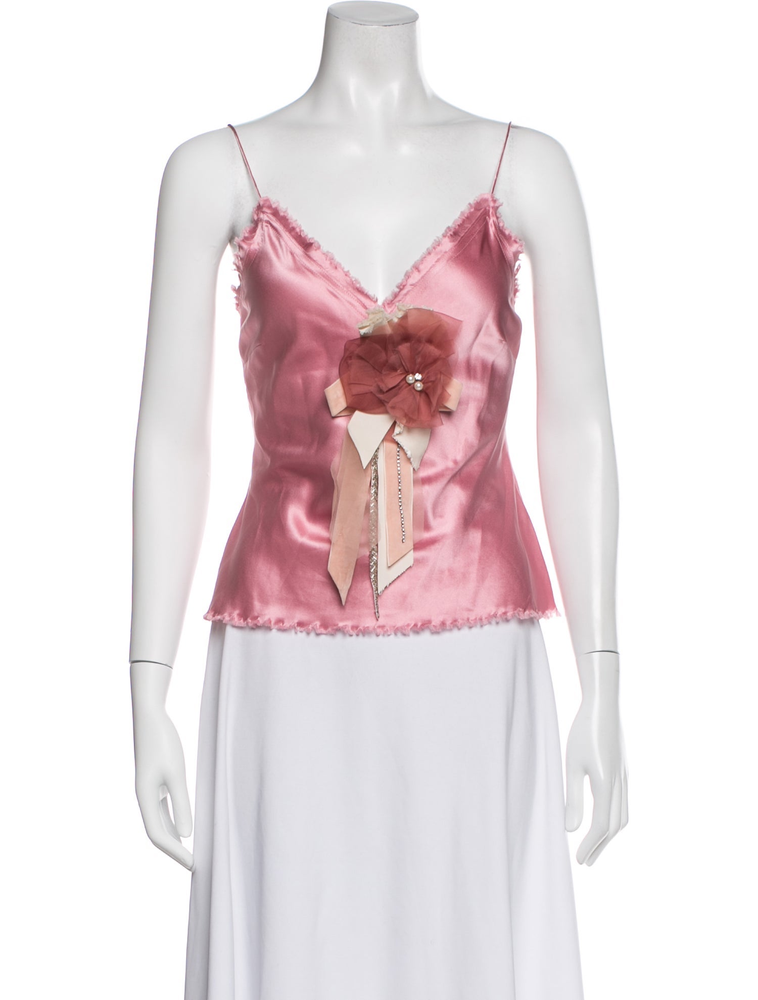 LoveShackFancy Silk V-Neck Blouse