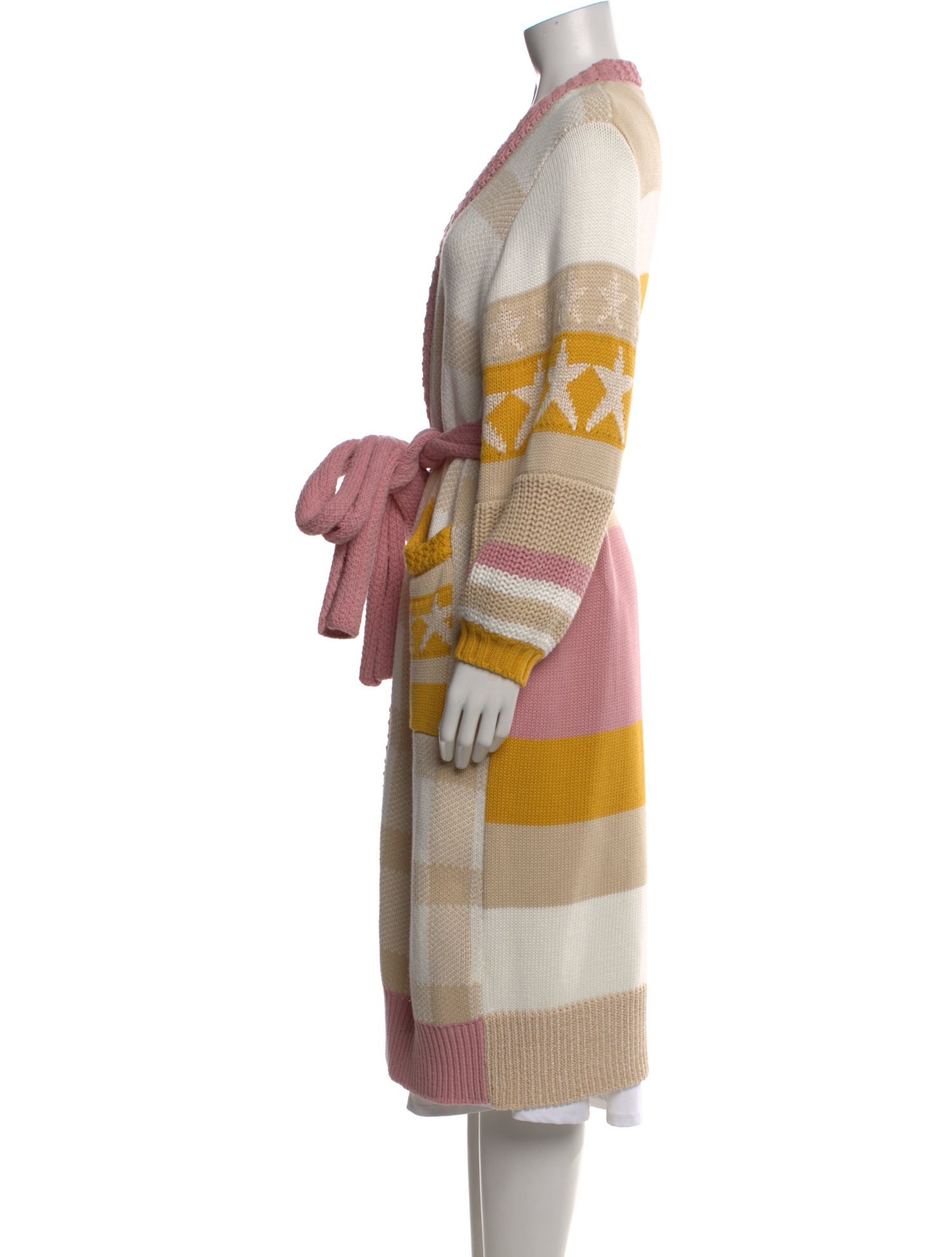 LoveShackFancy Patterned Open Front Sweater