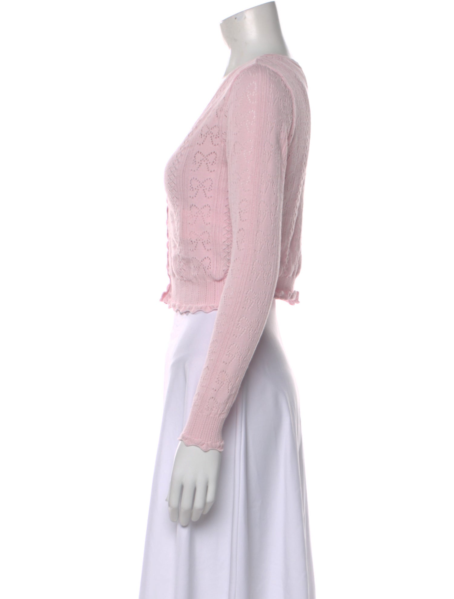 LoveShackFancy Patterned V-Neck Sweater