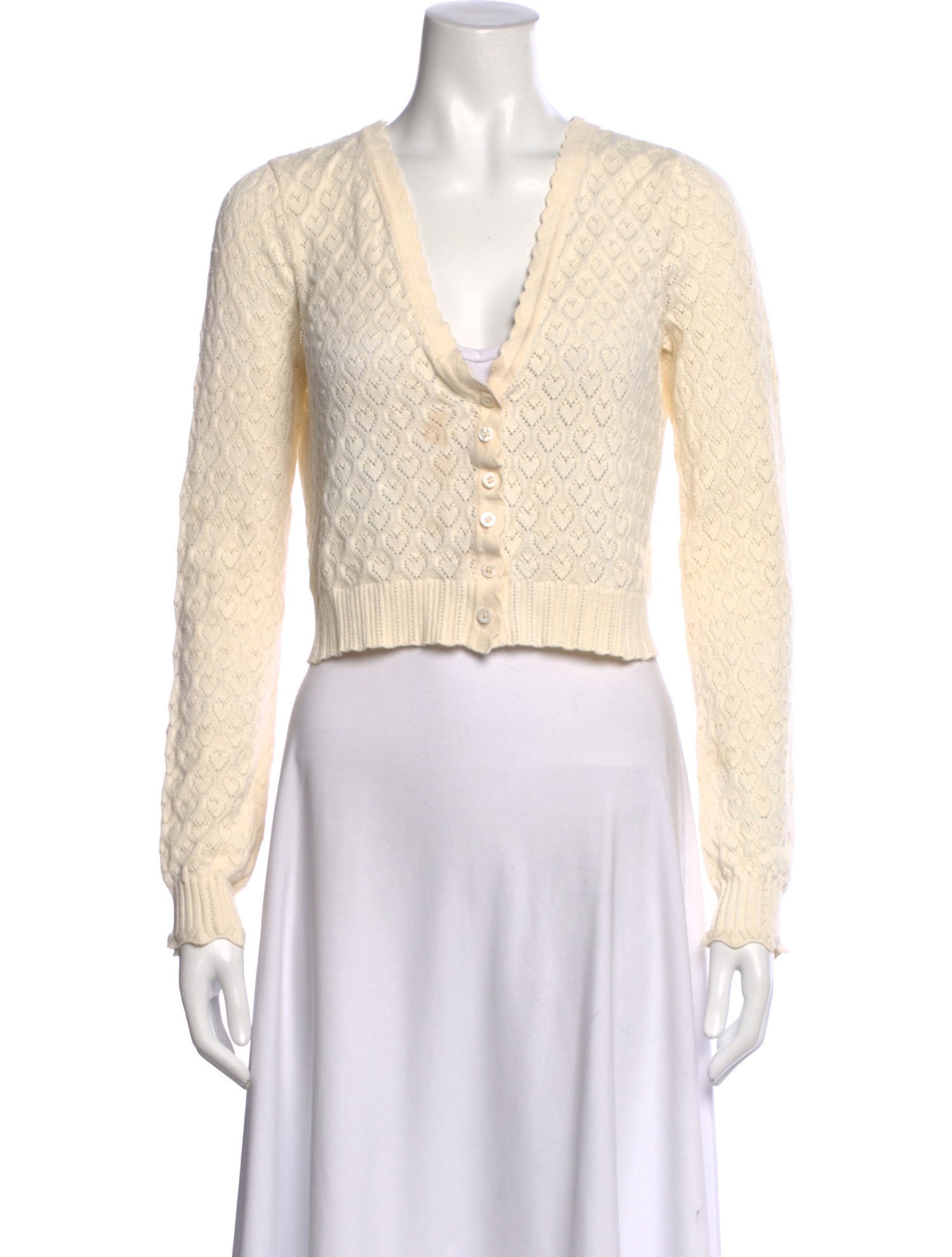 LoveShackFancy Patterned V-Neck Sweater