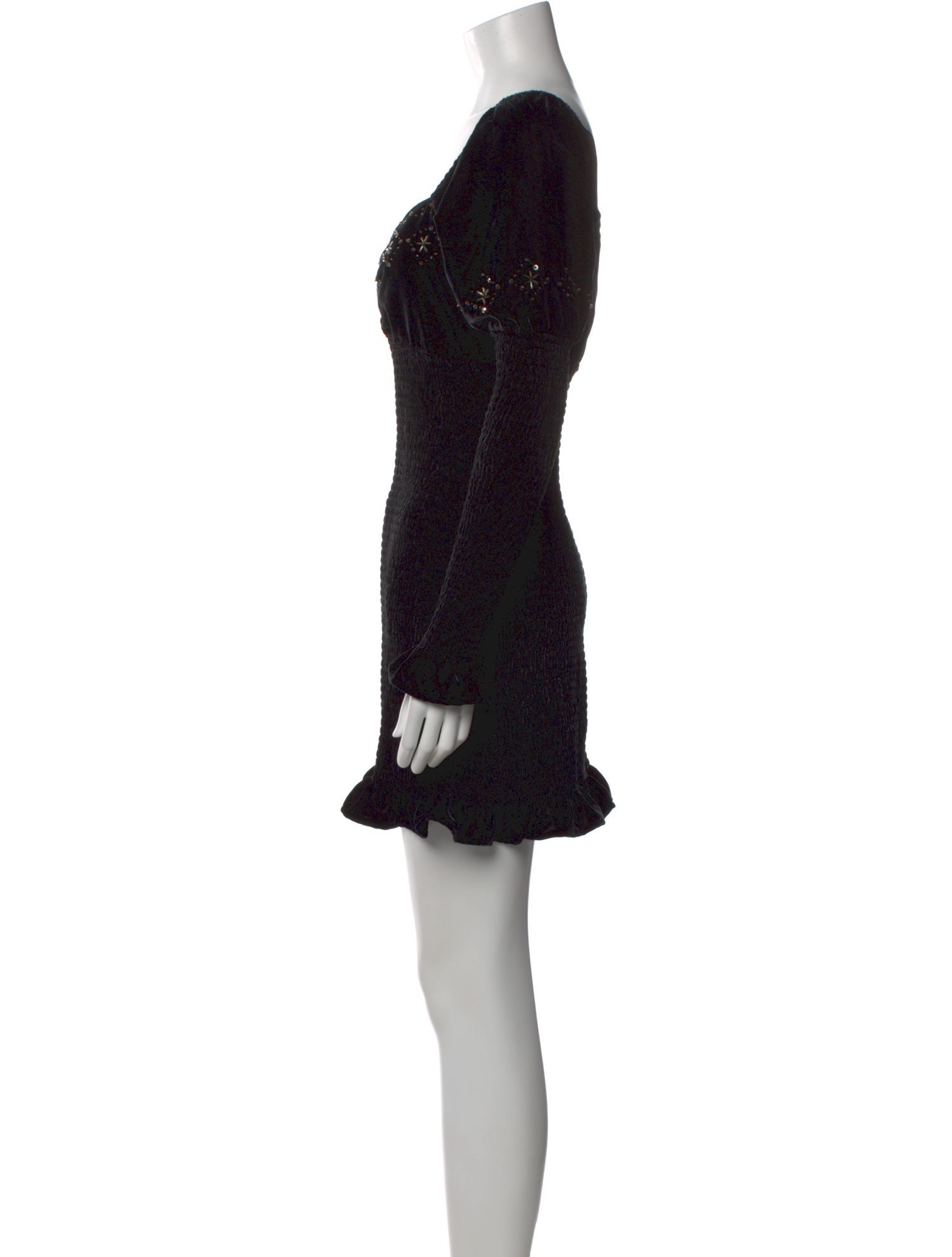 loveshackfancy black mini dress LoveShackFancy Tullia Mini Dress In Black