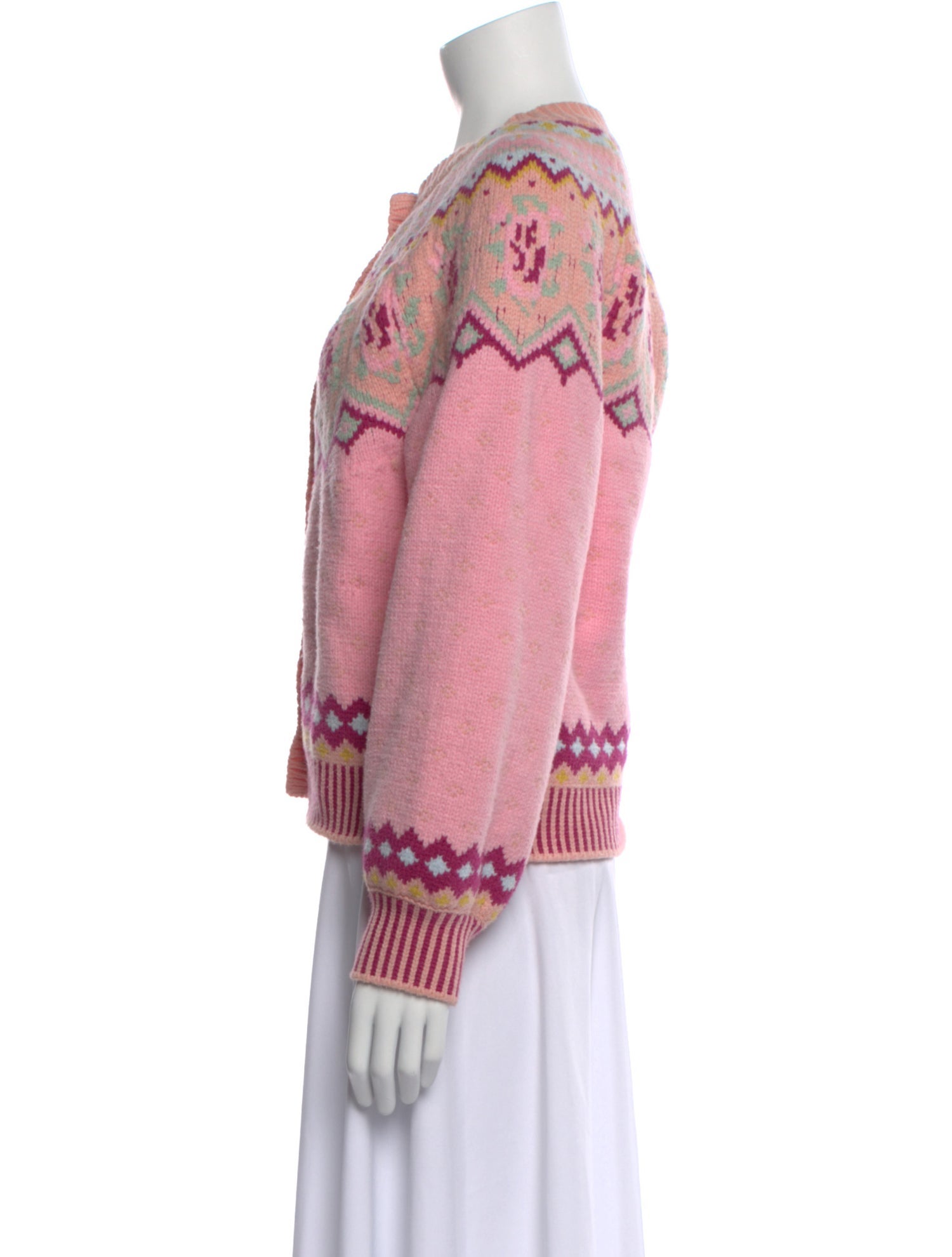LoveShackFancy Patterned Crew Neck Sweater