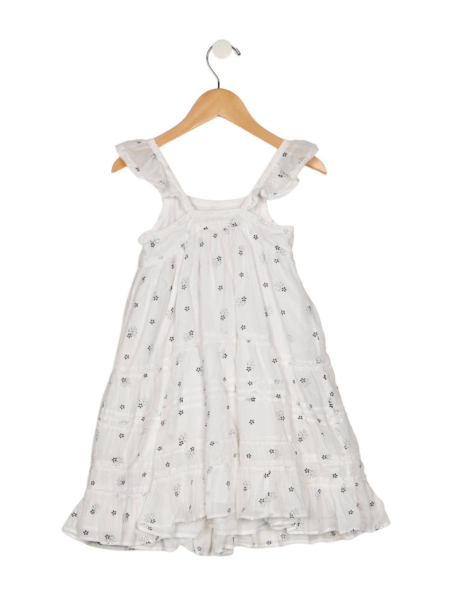 LoveShackFancy Cotton white patterned sleeveless dress